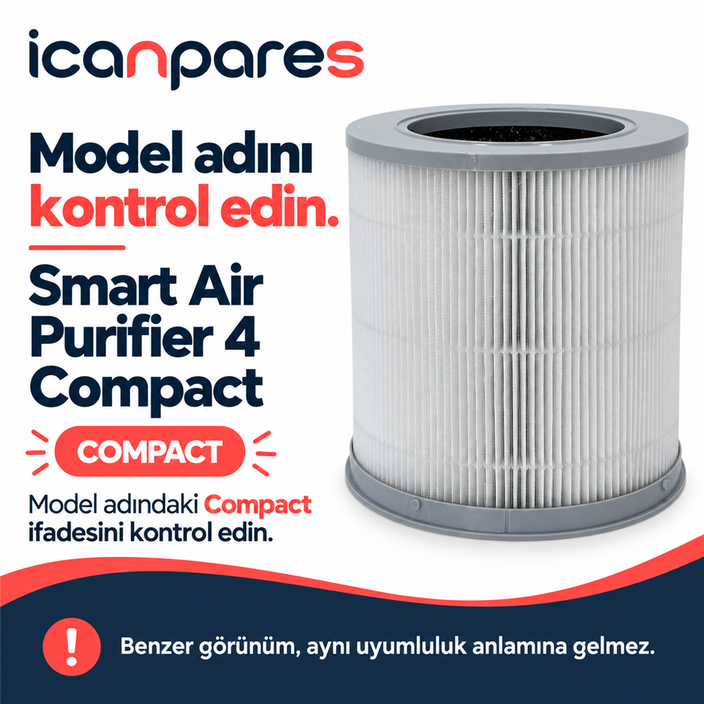 Xiaomi Smart Air Purifier 4 Compact Uyumlu Hava Temizleyici Filtresi AC-M18-SC - Aktif Karbonlu