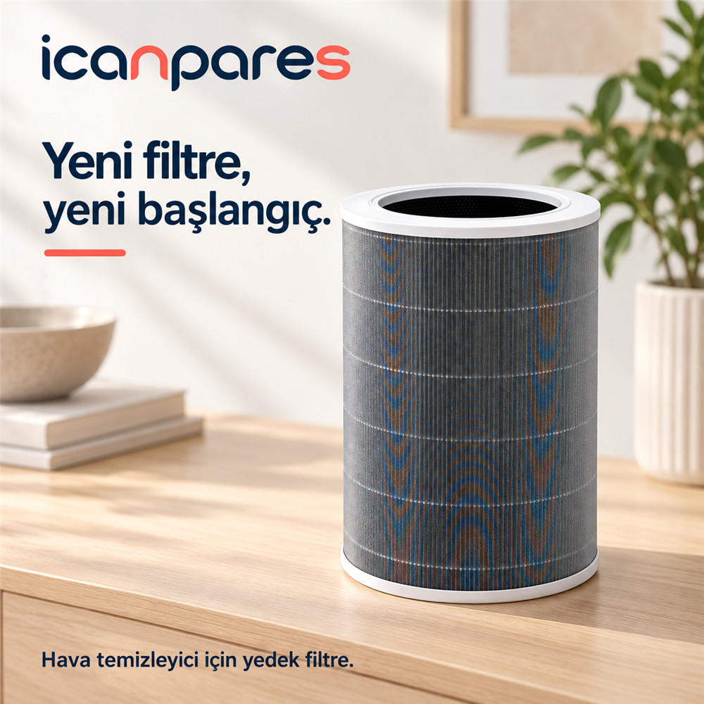 Xiaomi Smart Air Purifier 4 Hava Temizleyici ile Uyumlu Entegre Aktif Karbon Çekirdek Filtreli Anti Bakteriyel Silindirik HEPA Filtre