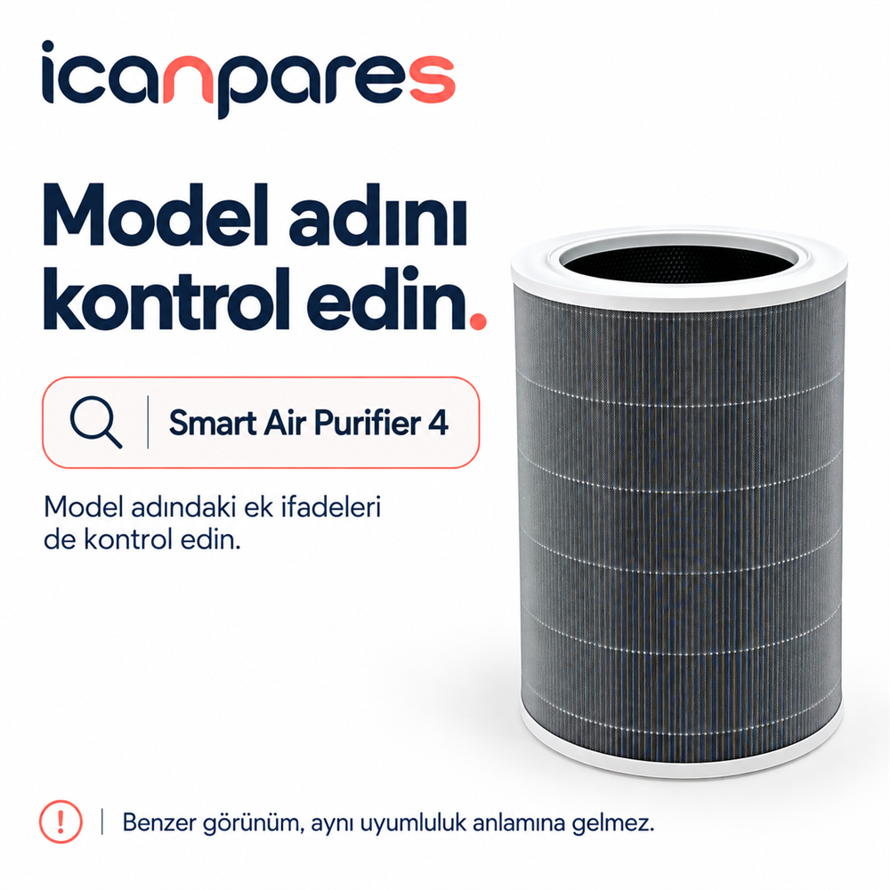 Xiaomi Smart Air Purifier 4 Hava Temizleyici ile Uyumlu Entegre Aktif Karbon Çekirdek Filtreli Anti Bakteriyel Silindirik HEPA Filtre