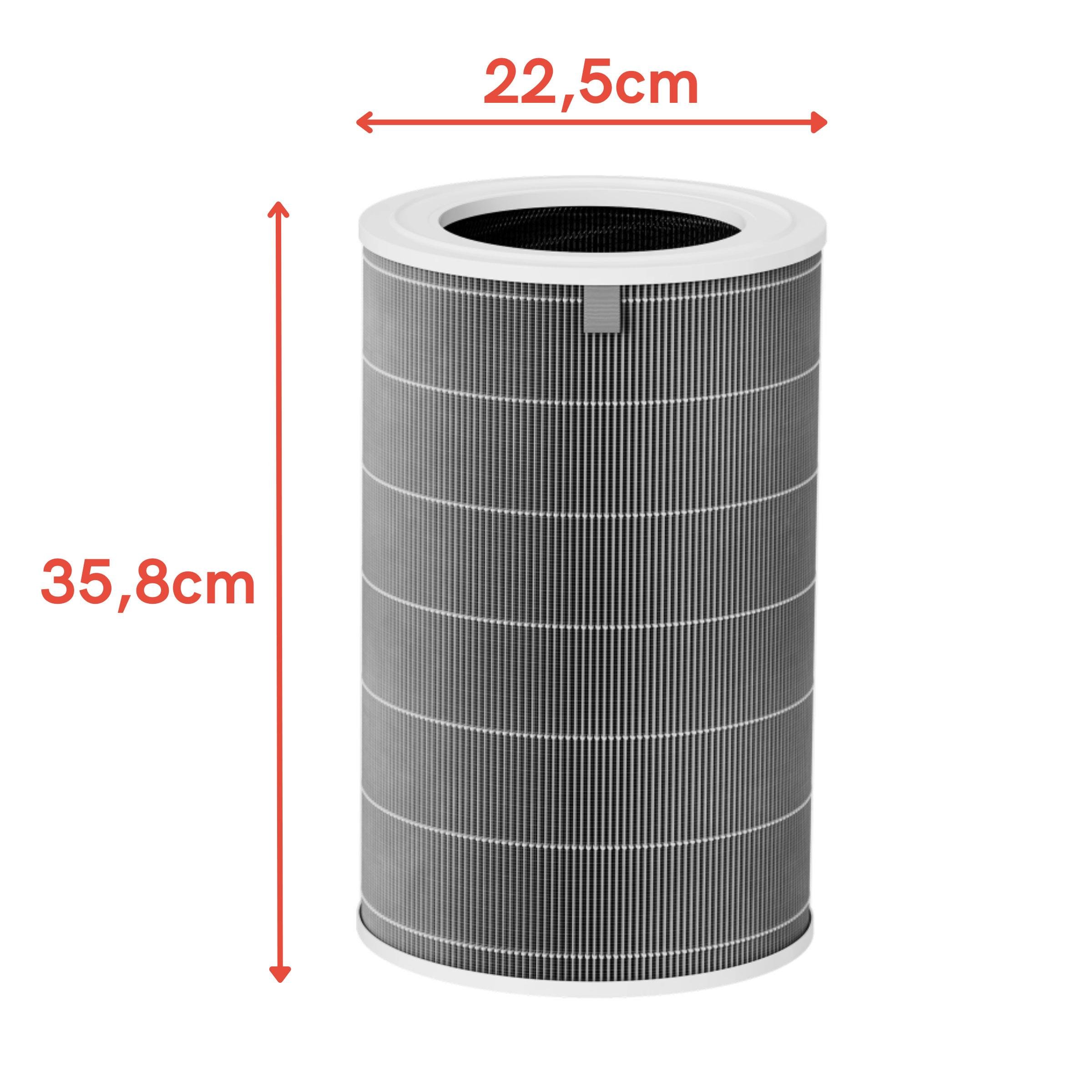 Xiaomi Smart Air Purifier 4 Pro Hava Temizleyici ile Uyumlu Entegre Aktif Karbon Çekirdek Filtreli Anti Bakteriyel Silindirik HEPA Filtre