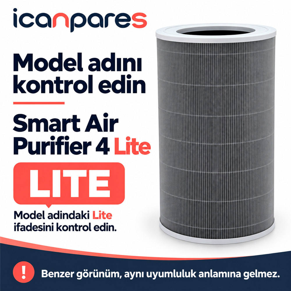 Xiaomi Smart Air Purifier 4 Lite Uyumlu Hava Temizleyici Filtresi AC-M17-SC - Aktif Karbonlu