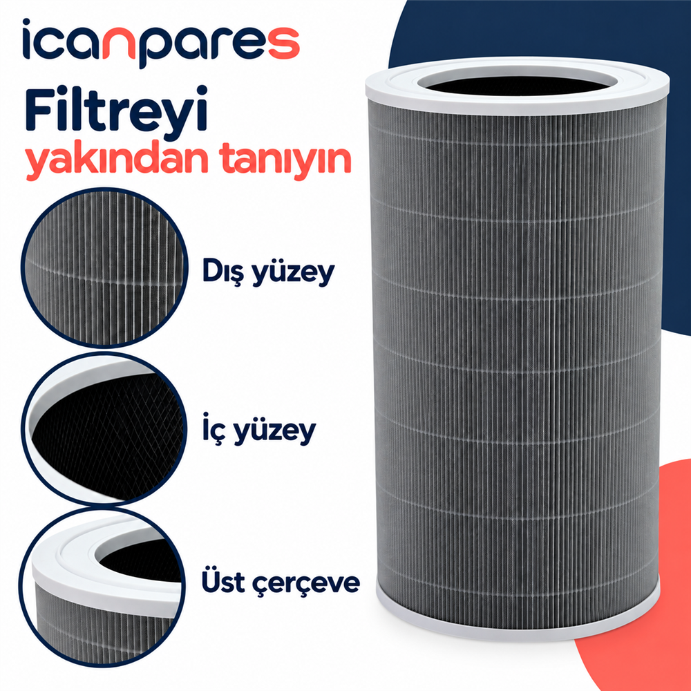 Xiaomi Smart Air Purifier 4 Lite Uyumlu Hava Temizleyici Filtresi AC-M17-SC - Aktif Karbonlu