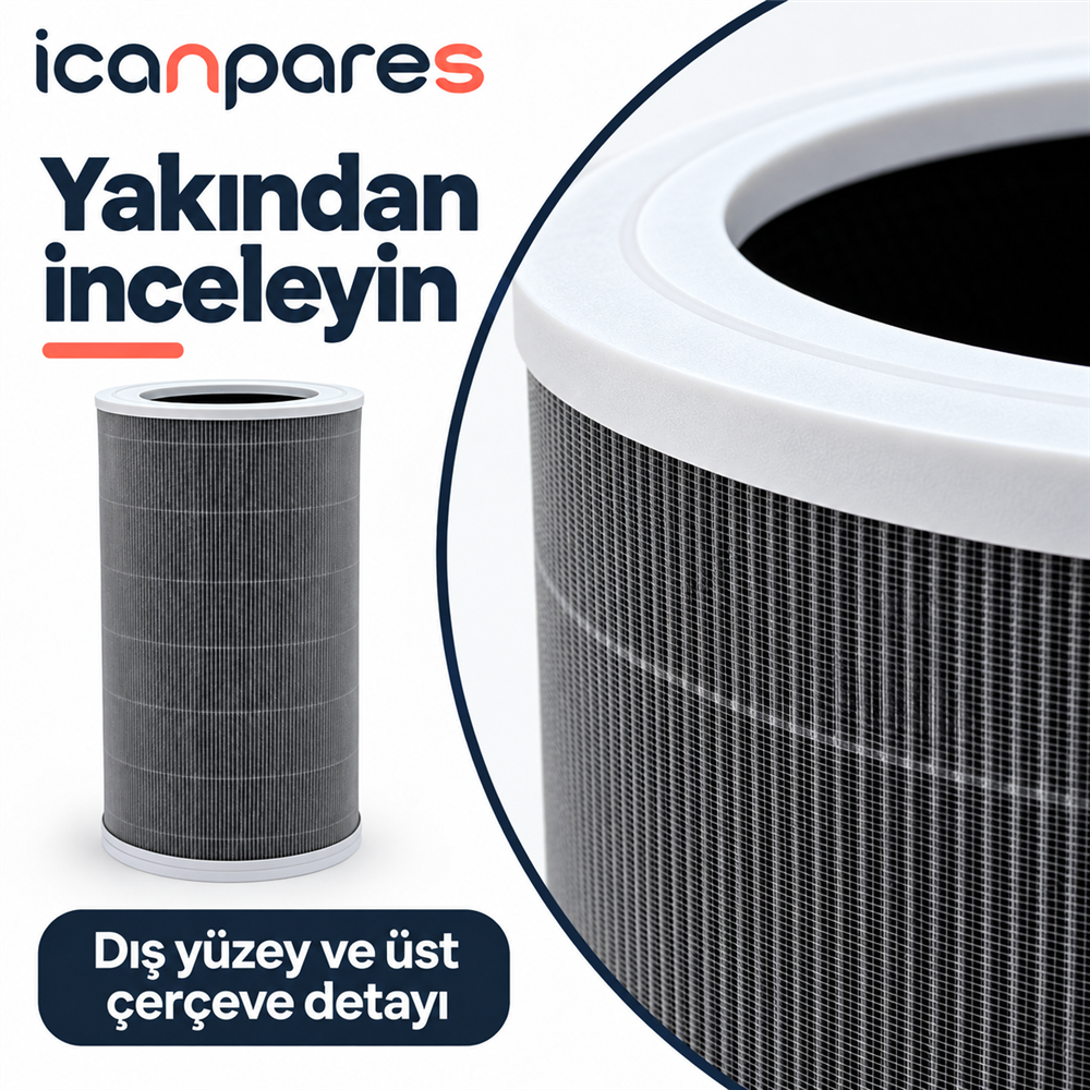 Xiaomi Smart Air Purifier 4 Pro Hava Temizleyici ile Uyumlu Entegre Aktif Karbon Çekirdek Filtreli Anti Bakteriyel Silindirik HEPA Filtre