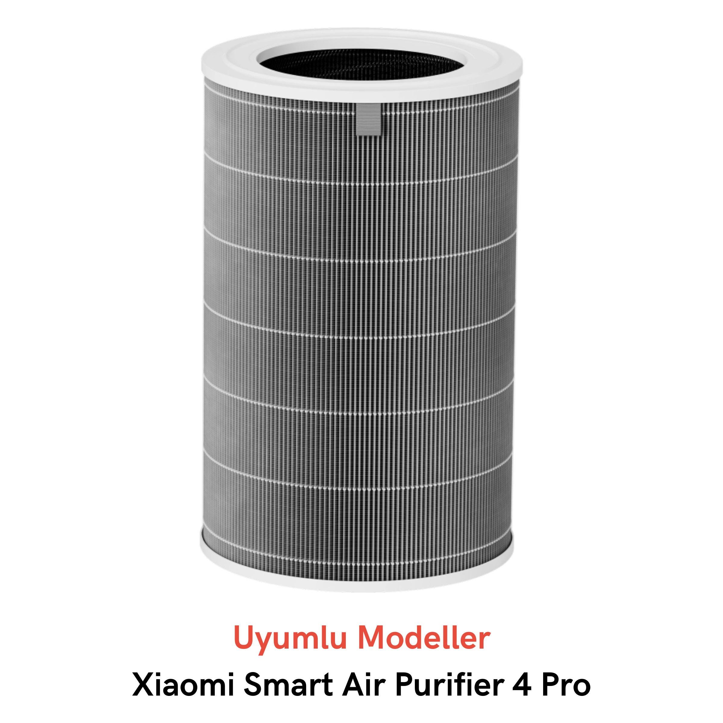 Xiaomi Smart Air Purifier 4 Pro Hava Temizleyici ile Uyumlu Entegre Aktif Karbon Çekirdek Filtreli Anti Bakteriyel Silindirik HEPA Filtre