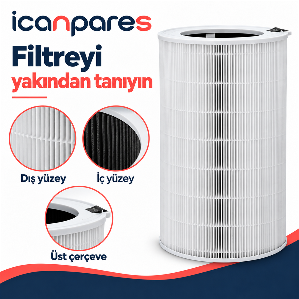 Xiaomi Uyumlu Smart Air Purifier Elite Hava Temizleyici Filtresi Y-600 - Aktif Karbonlu HEPA Tipi
