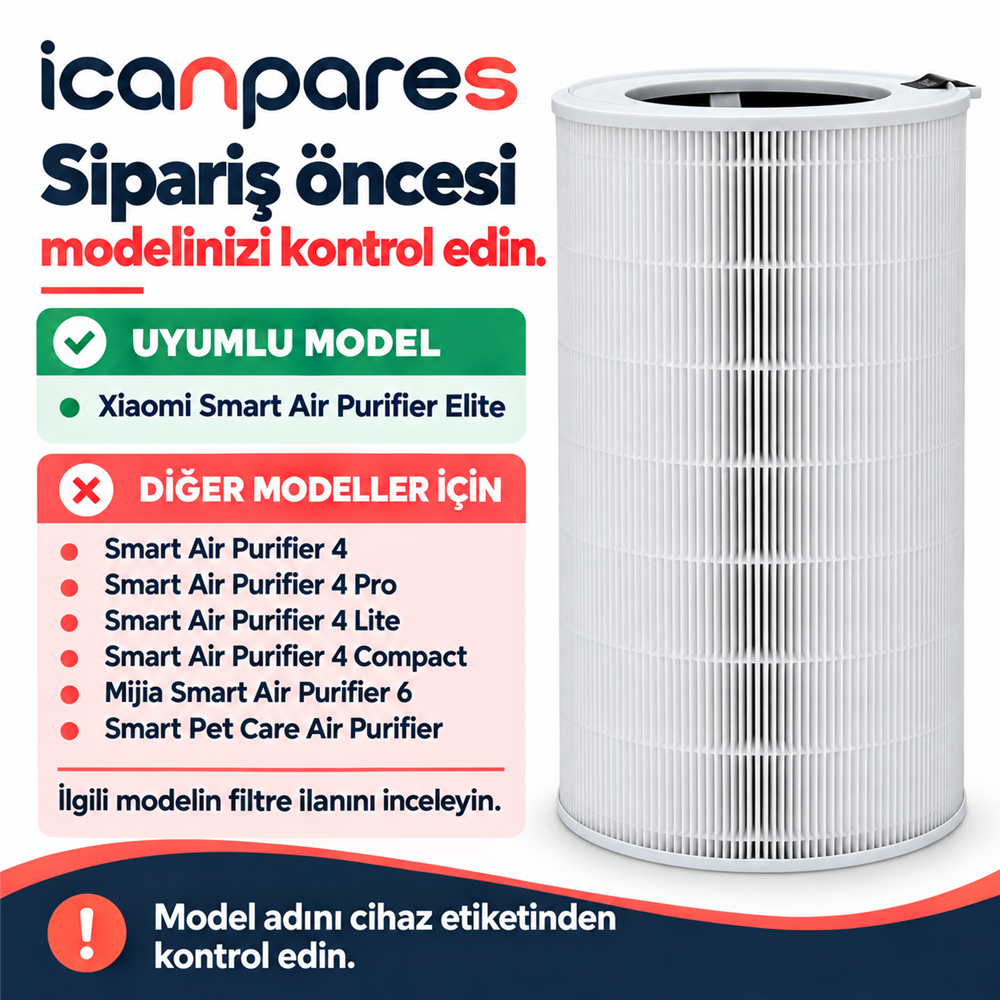 Xiaomi Uyumlu Smart Air Purifier Elite Hava Temizleyici Filtresi Y-600 - Aktif Karbonlu HEPA Tipi