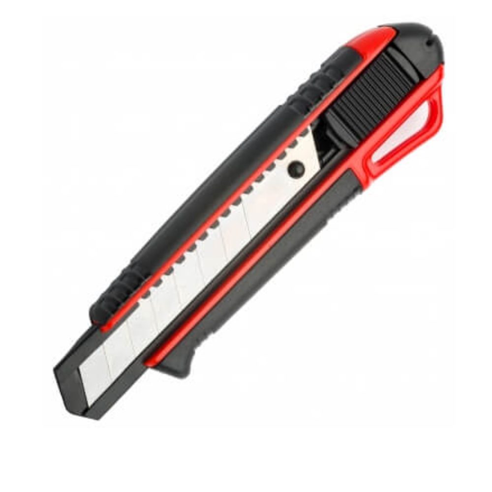 Çelik Maket Bıçağı 18mm 7 Kırımlı Otomatik Kilitli