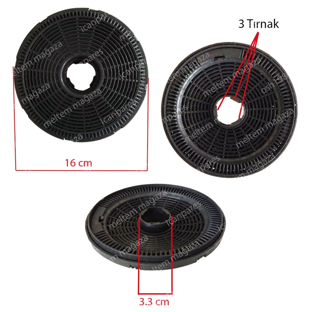 Grundig Uyumlu BB335197 Davlumbaz Aspiratör Karbon Filtresi