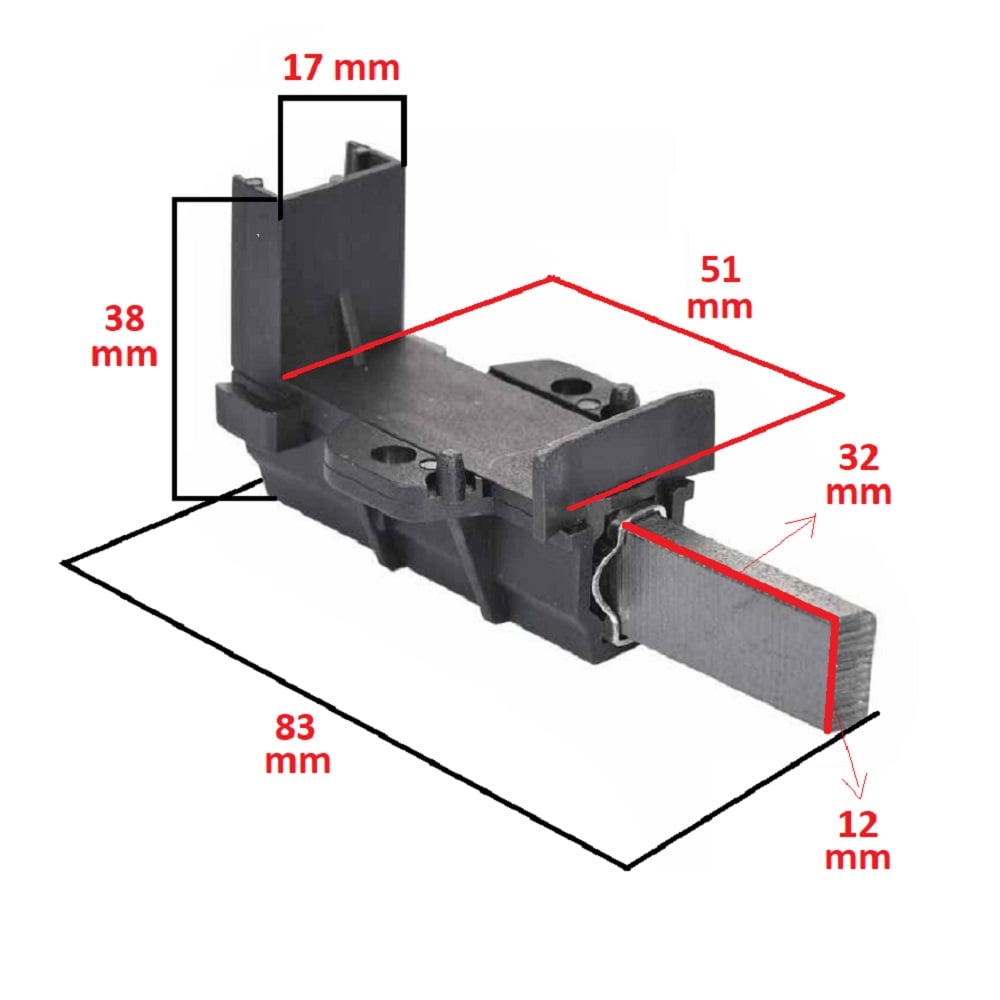 Beko D47101E Çamaşır Makinesi Motor Kömürü Kılıflı Çeneli ( 5x12.5x32 ) 2 li