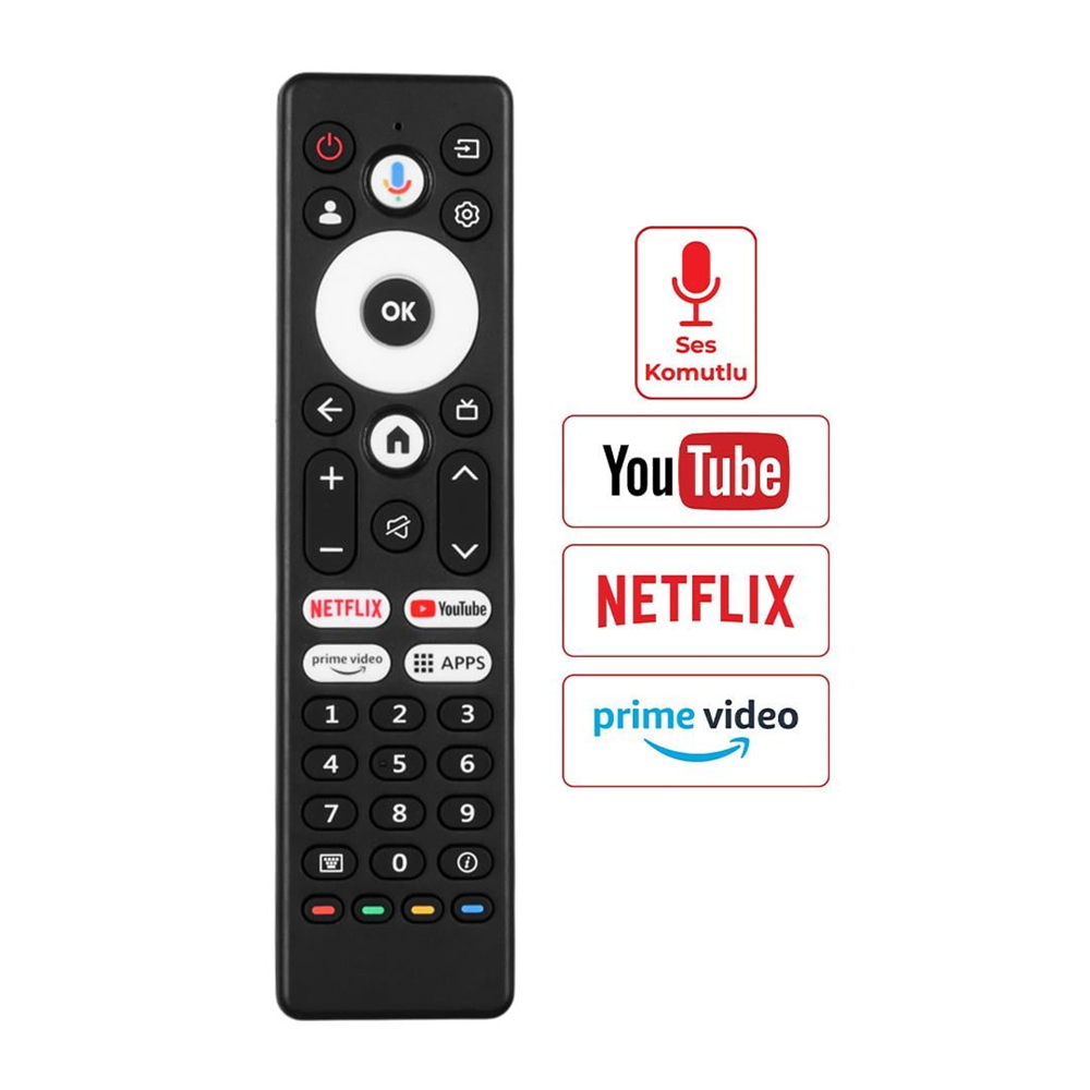 Beko Uyumlu B43 D 697 B Netflix Youtube Prime APPS Ses Komutlu Lcd-Led Tv Kumandası