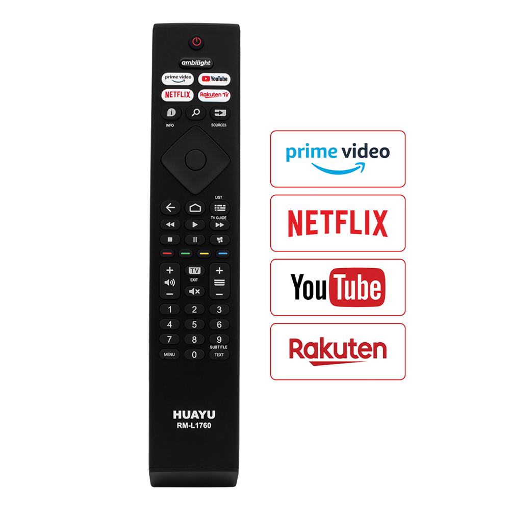 Philips Uyumlu Ambilight-Netflix-Prime Video-Youtube-Rakuten Tv Tuşlu Led Tv Kumandası