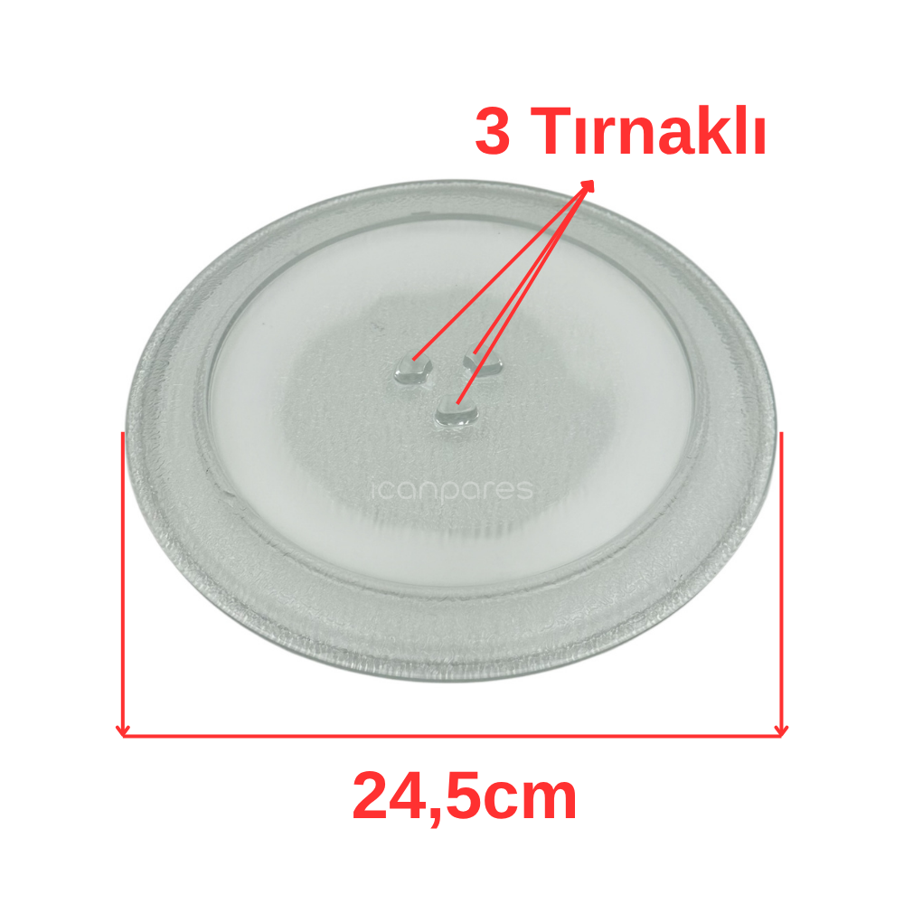 Arçelik Uyumlu MD891I Mikrodalga Fırın Cam Tepsi