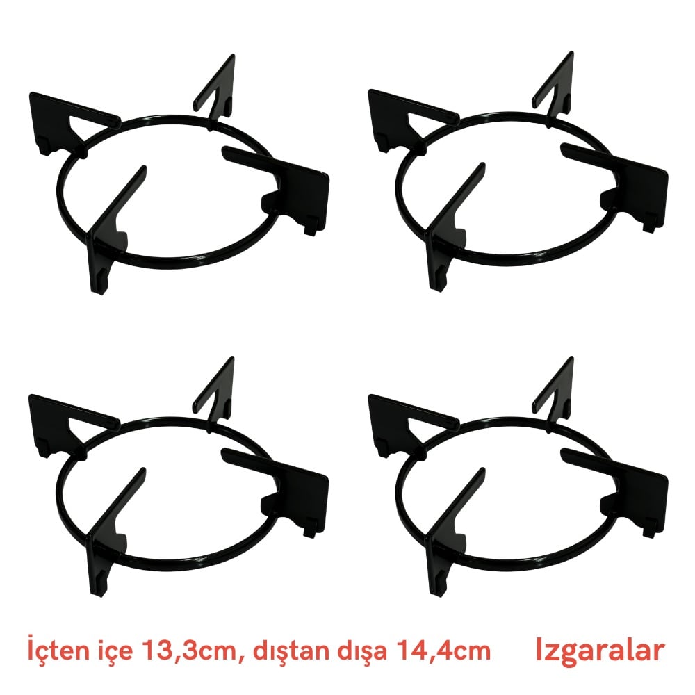 Universal 4 Gözlü Ocak Tam Takımı - Bek, Kapak, Izgara ve Cezvelik