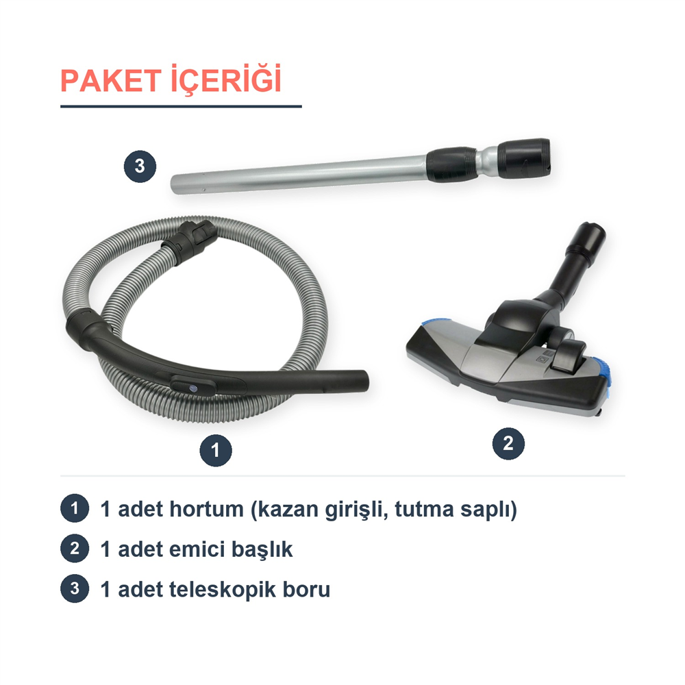Philips Uyumlu FC9749/07 Powerpro Max Süpürge Hortumu Plus Başlık Boru
