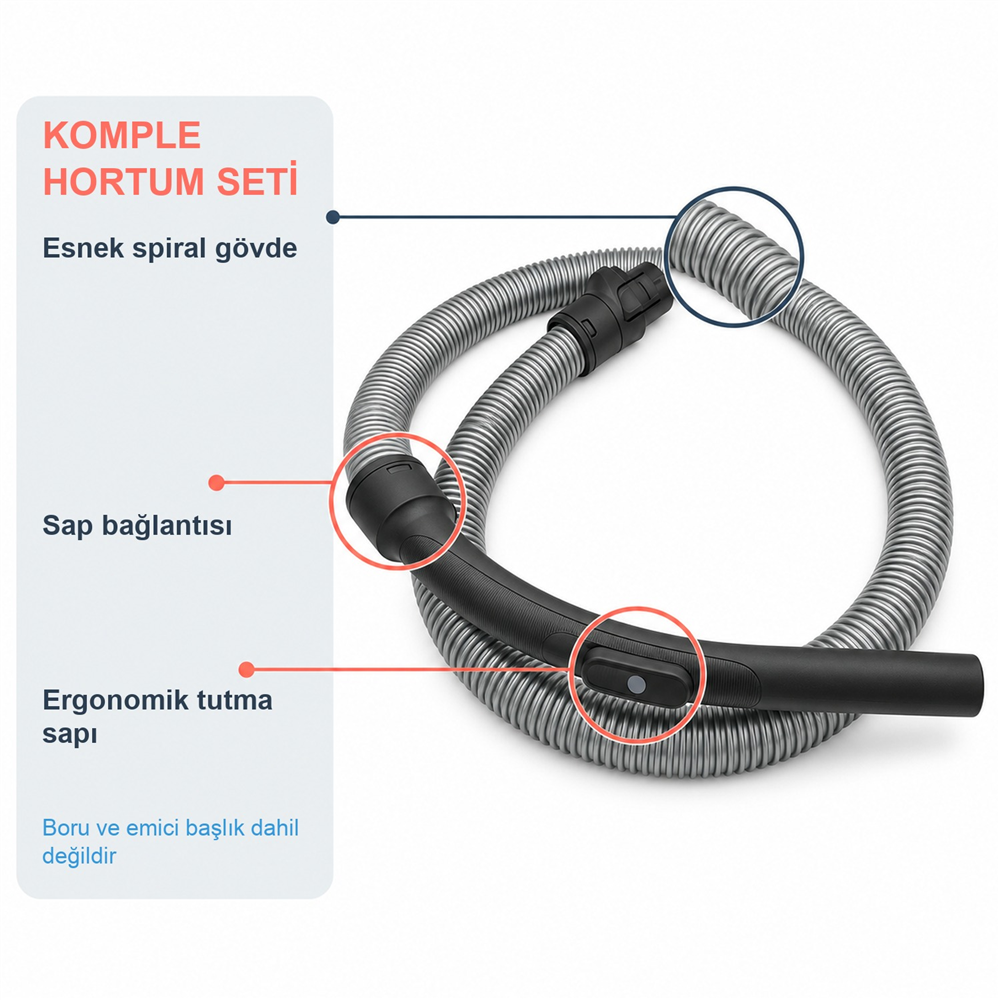 Philips Uyumlu XB 7150 Marathon Daily Süpürge Hortumu Tutma Saplı ve Kazan Giriş Bağlantılı