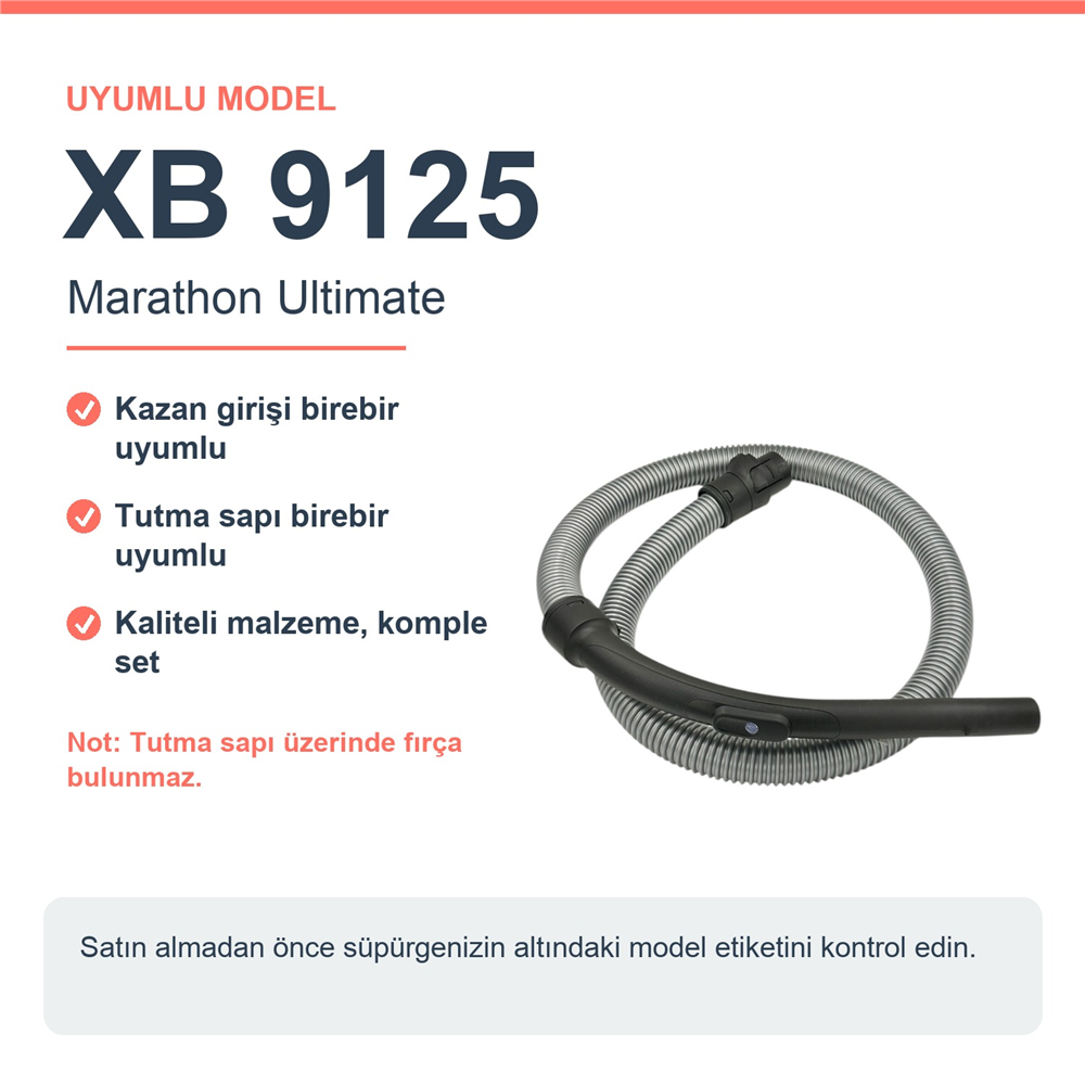 Philips Uyumlu XB 9125 Marathon Ultimate Süpürge Hortumu Tutma Saplı ve Kazan Giriş Bağlantılı