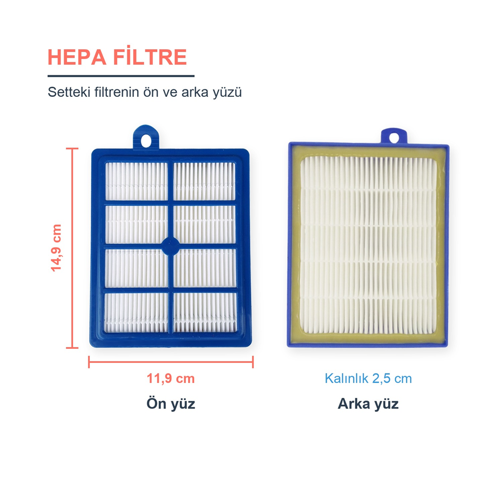 Philips Uyumlu XB 9125 Marathon Ultimate Süpürge Hortum Hepa Filtre