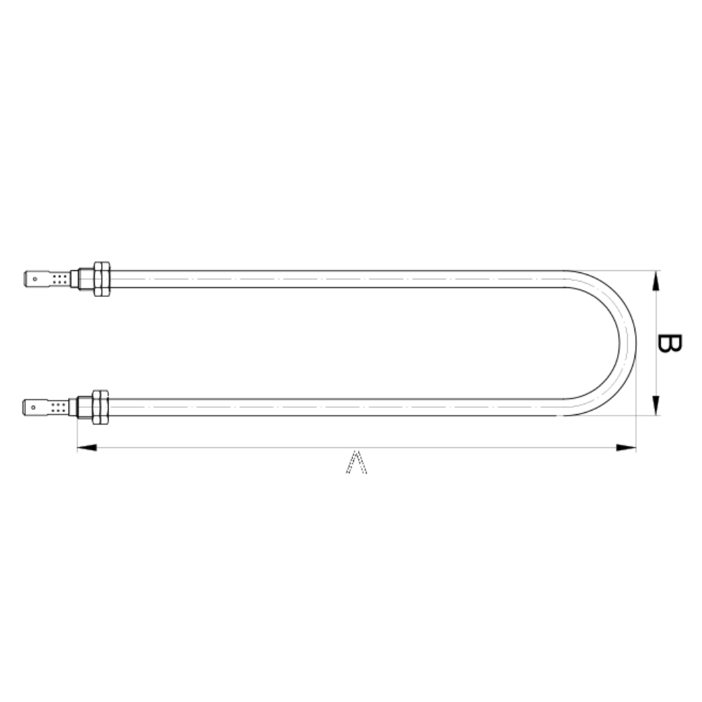 30 Cm U Tipi Düz Benmari Rezistansı | 2000W 220V CRNI