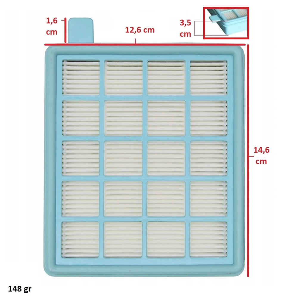 Philips Uyumlu FC 9542 PowerPro Active Süpürge 3 Kutu Filtre Seti