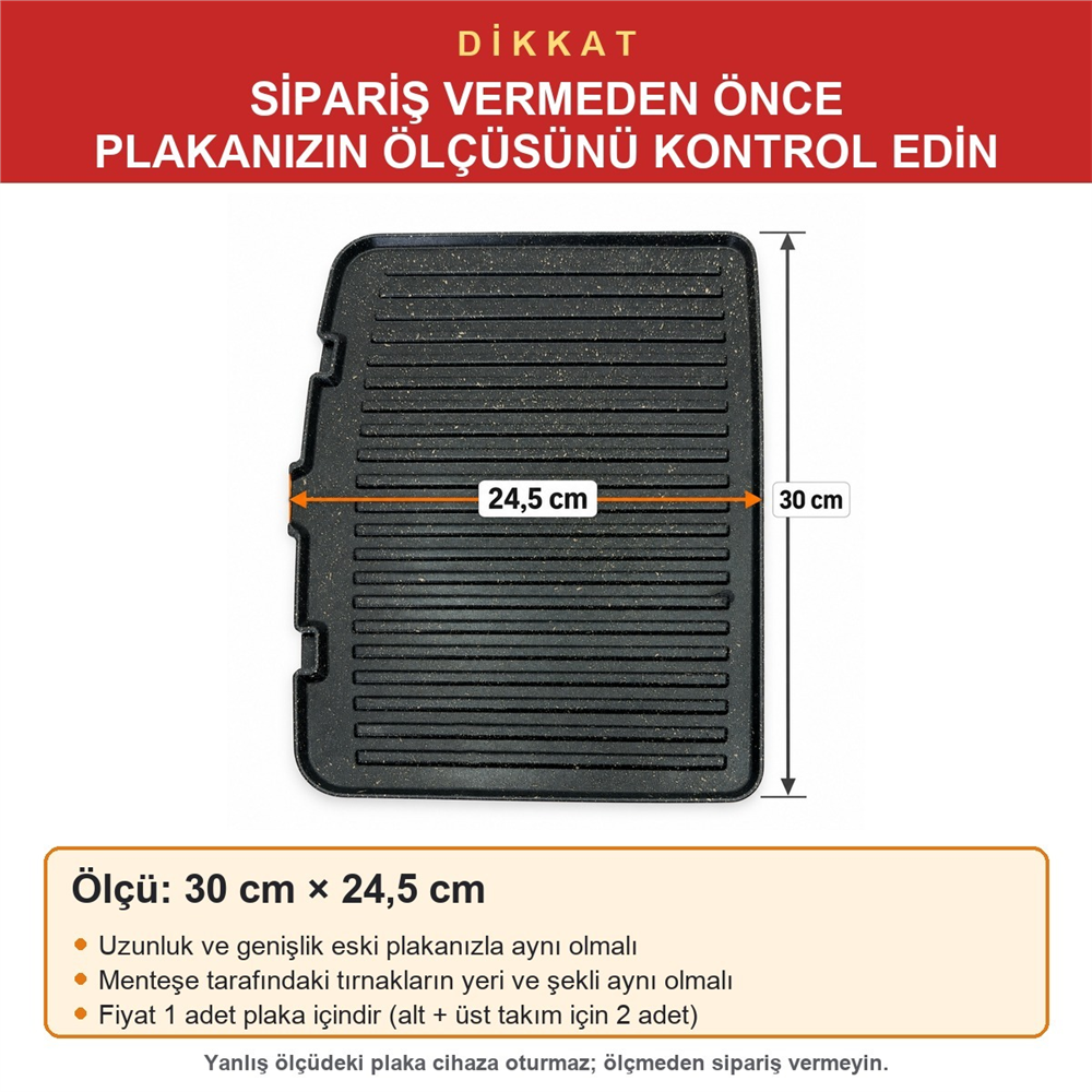 Schafer Uyumlu Concept Grill Tost Makinesi Teflon Plakası - 30 x 24,5 cm