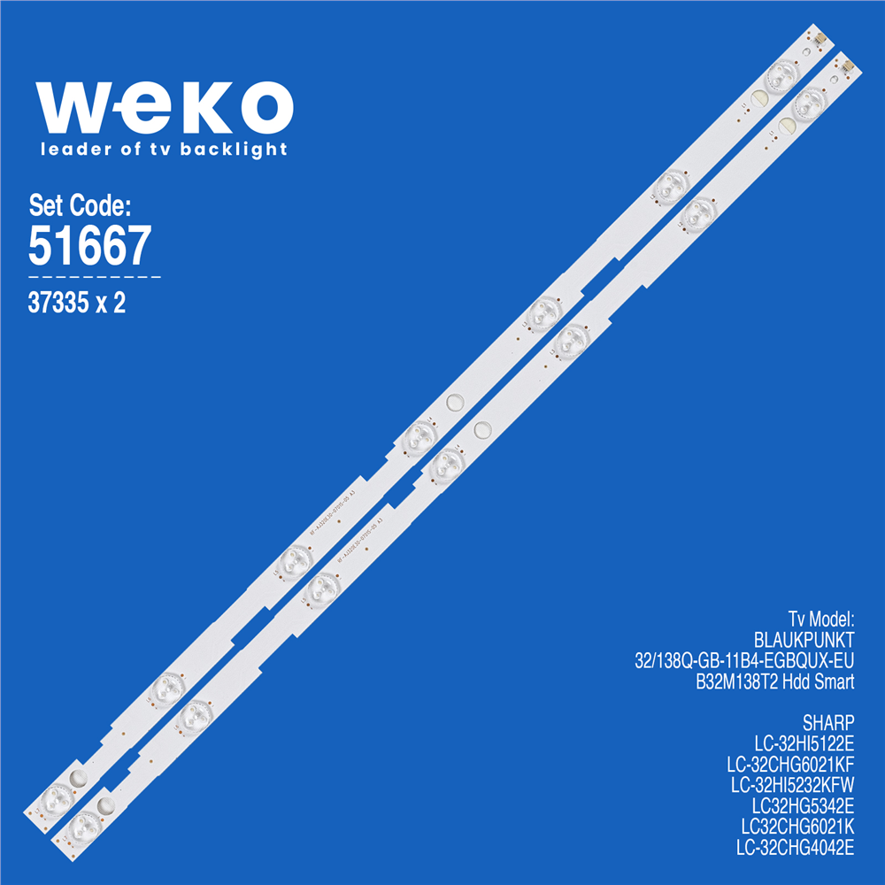 Sharp Uyumlu LC32HG5342E TV LED Bar Seti (2 Adet)