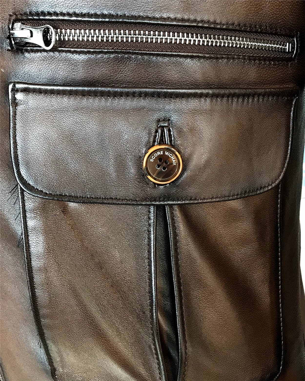 %100 orjinal kuzu derisi kürk yaka mont deri ceket Taba T5058