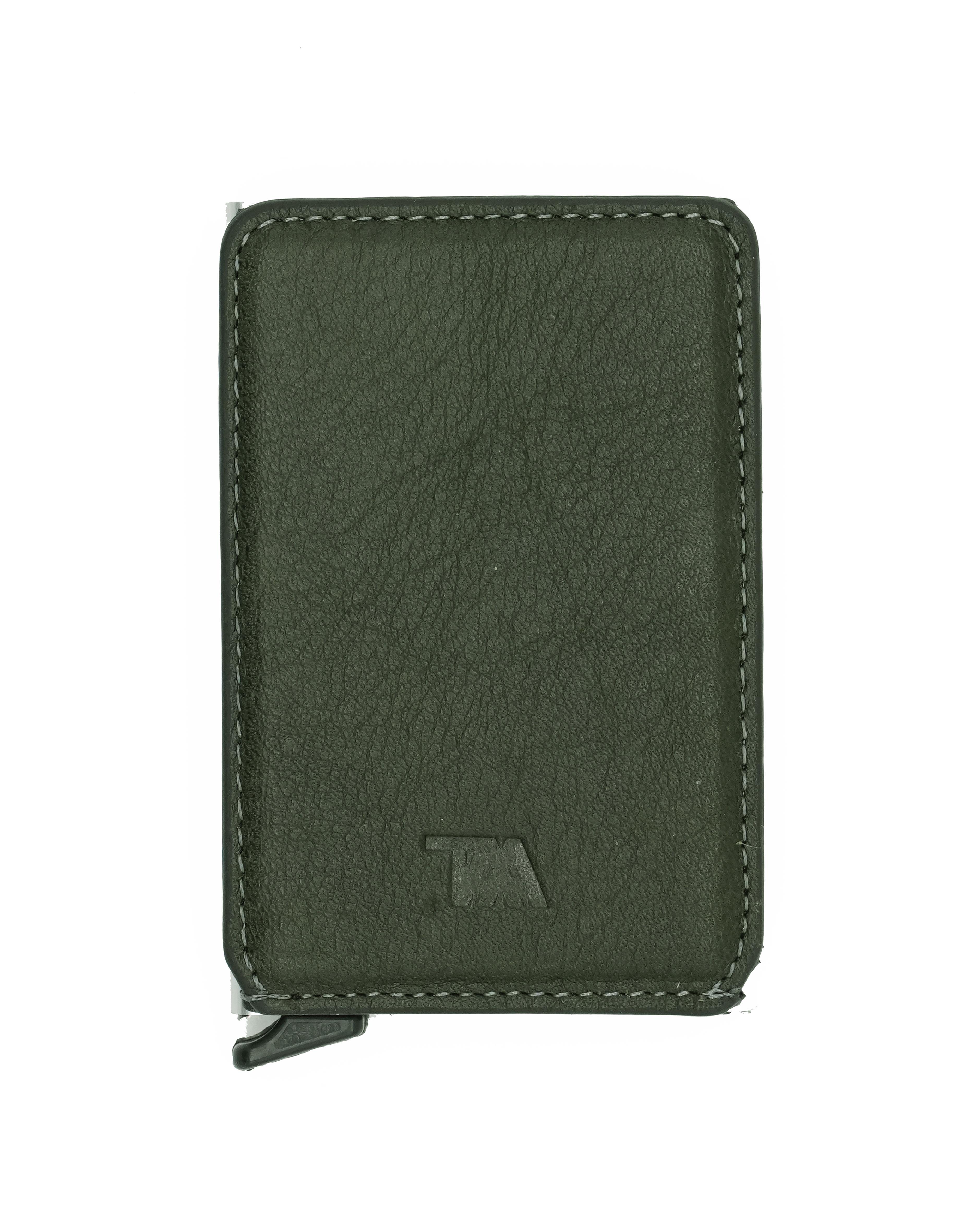 Deri mekanizmalı kartlık yeşil 004K