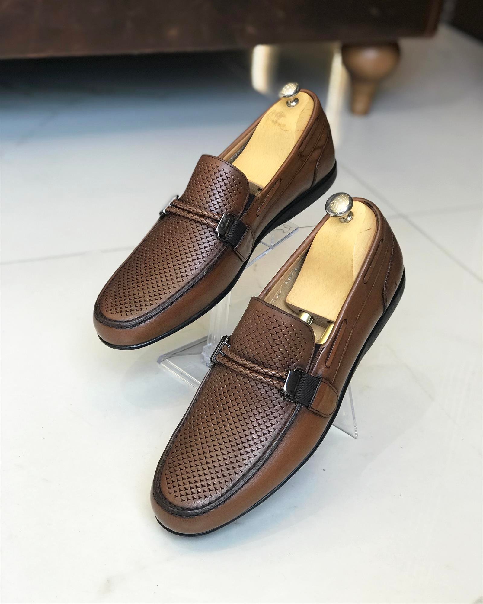 Italian style inner outer natural leather men's shoes Taba T7830
