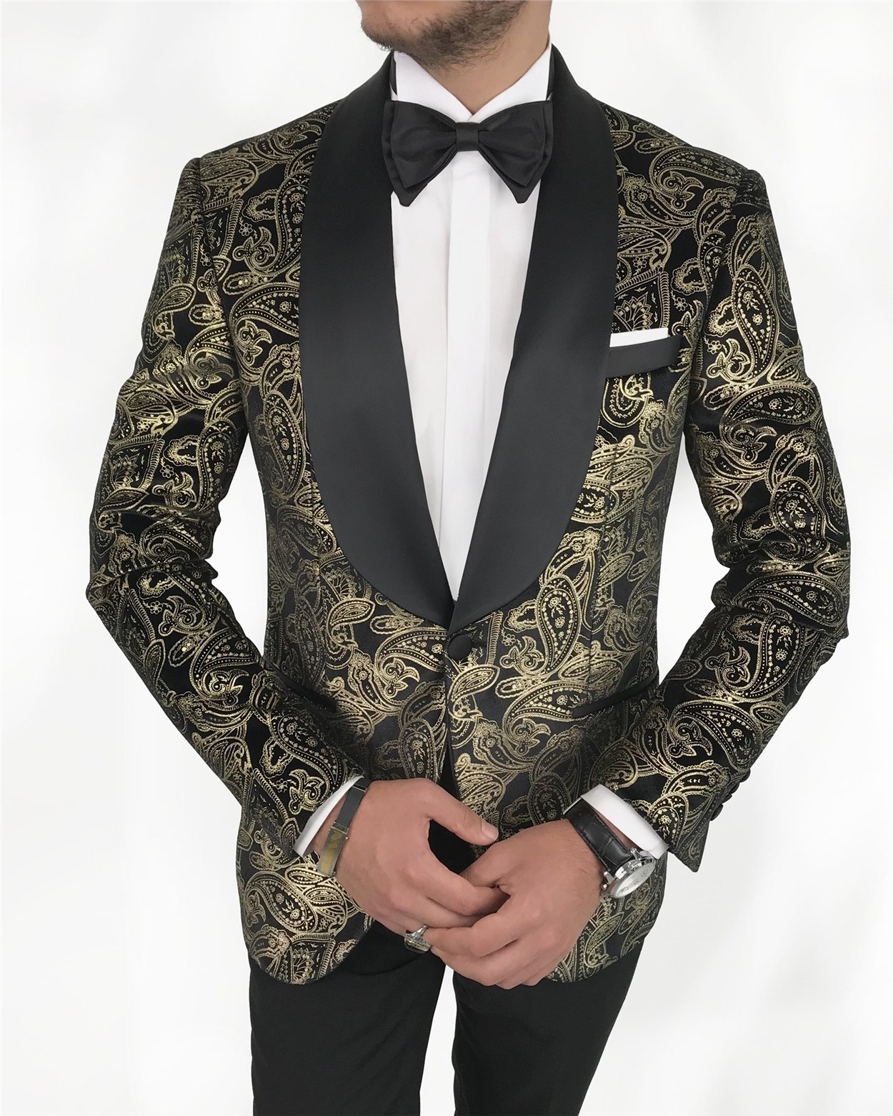 İtalyan kesim erkek ceket pantolon damatlık set Siyah T7492