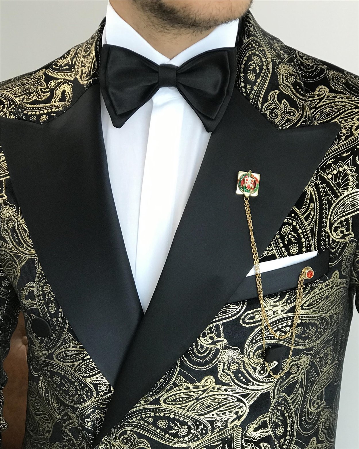 İtalyan kesim erkek ceket pantolon damatlık set siyah T7478