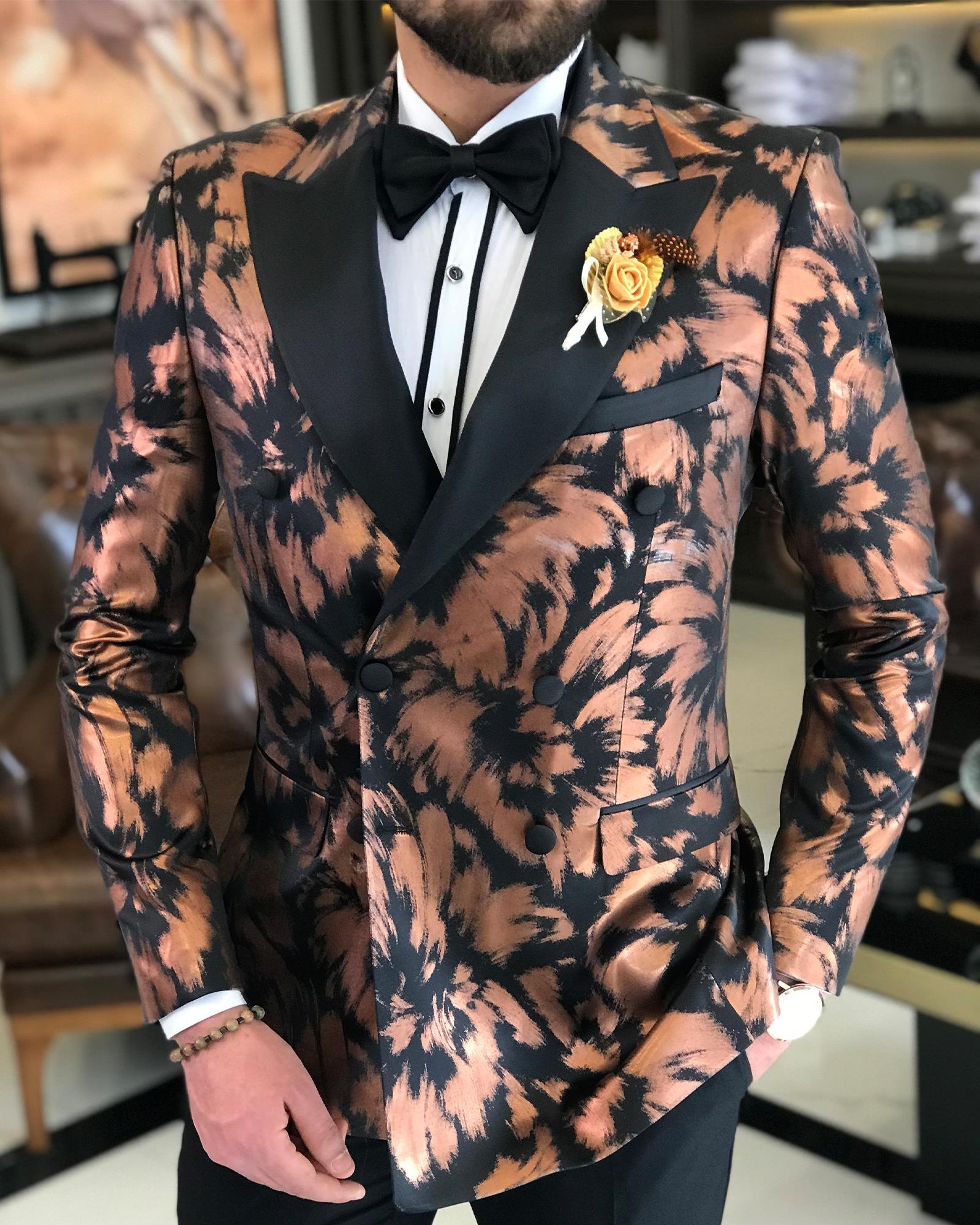 İtalyan kesim erkek damatlık takım elbise siyah T7476