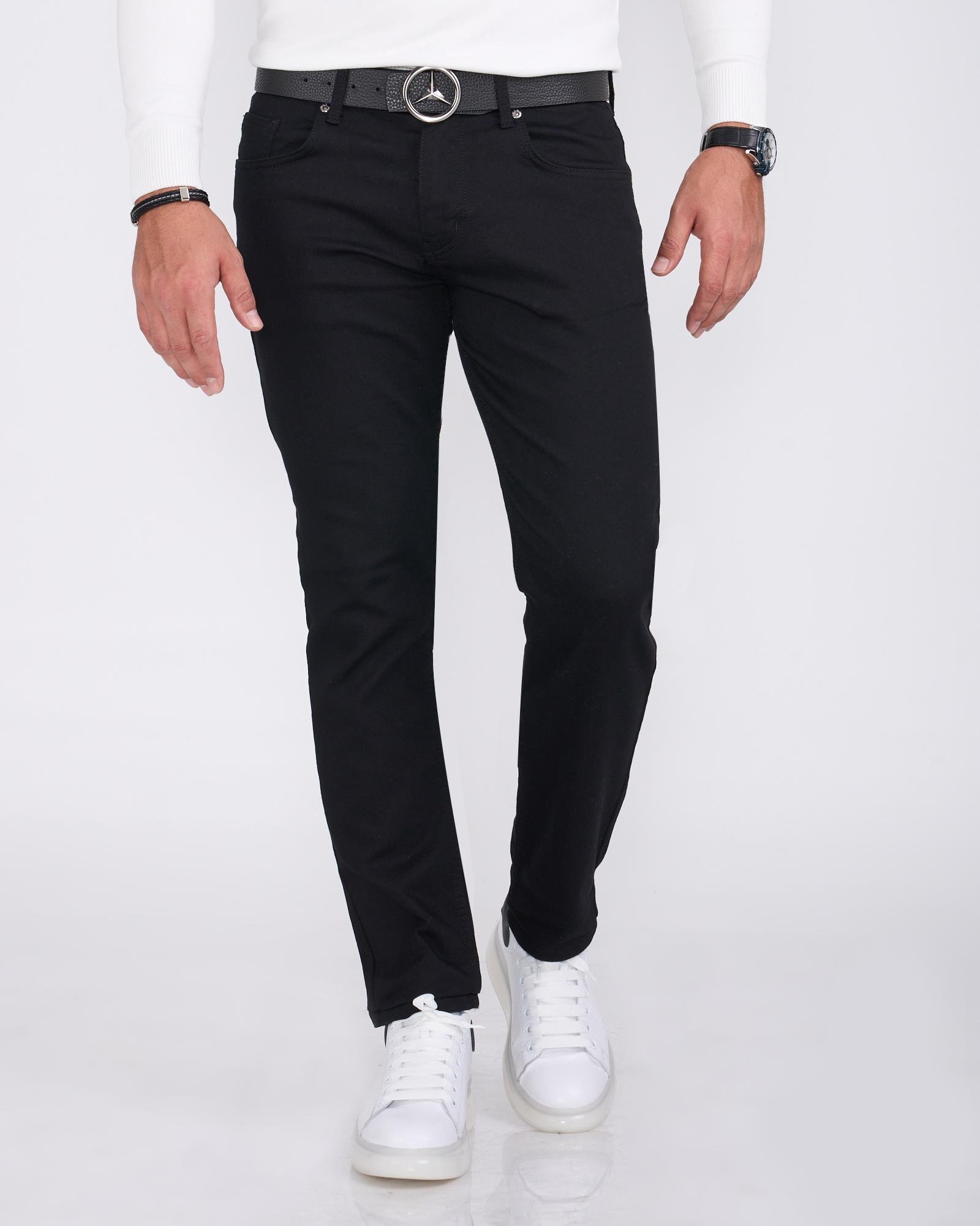 İtalyan kesim slim fit erkek kot pantolon siyah T13330