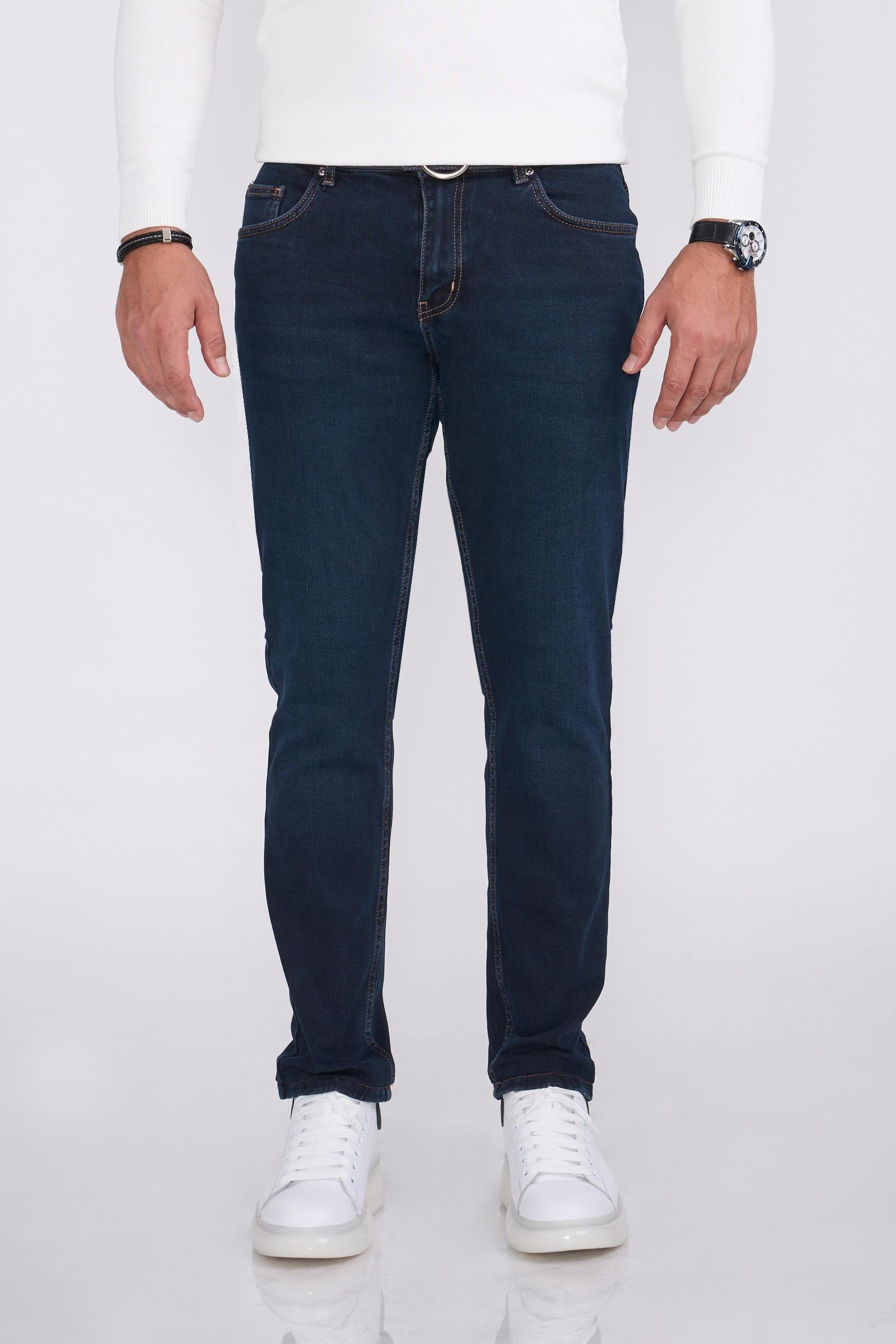 İtalyan kesim slim fit erkek kot pantolon lacivert T13332