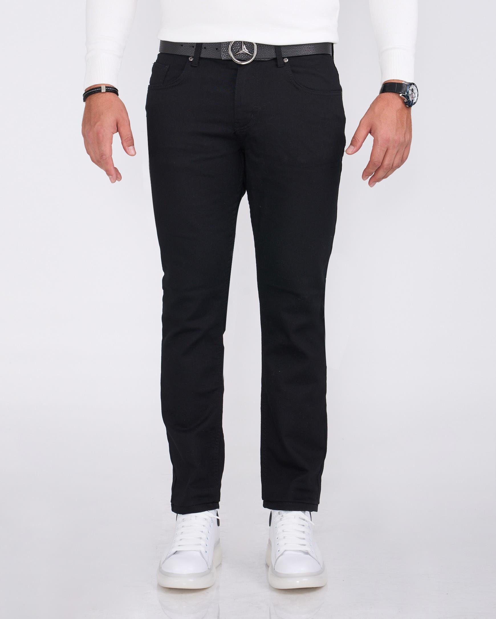 İtalyan kesim slim fit erkek kot pantolon siyah T13330