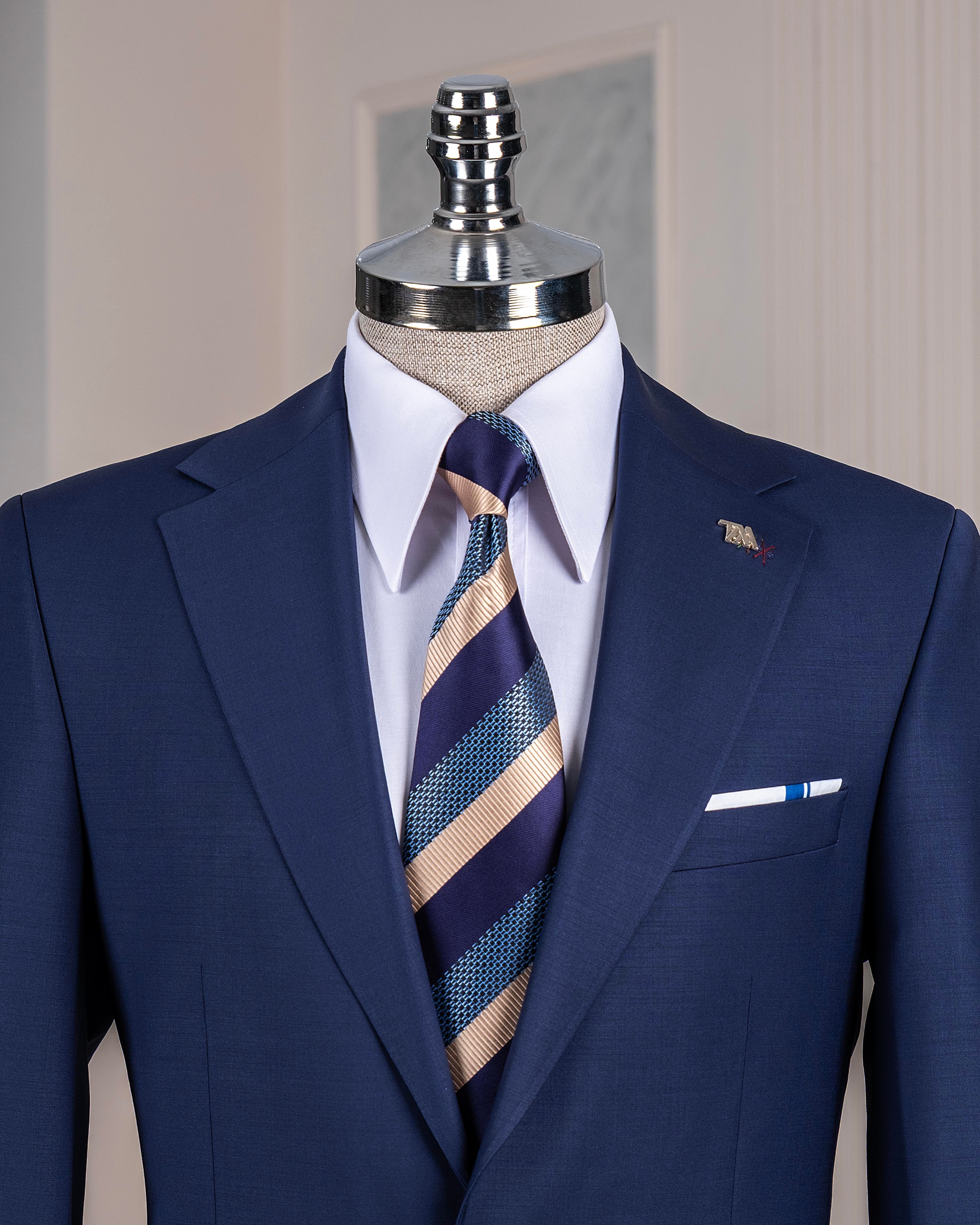 İtalyan stil ceket pantolon takım elbise %88 yünlü lacivert T14167