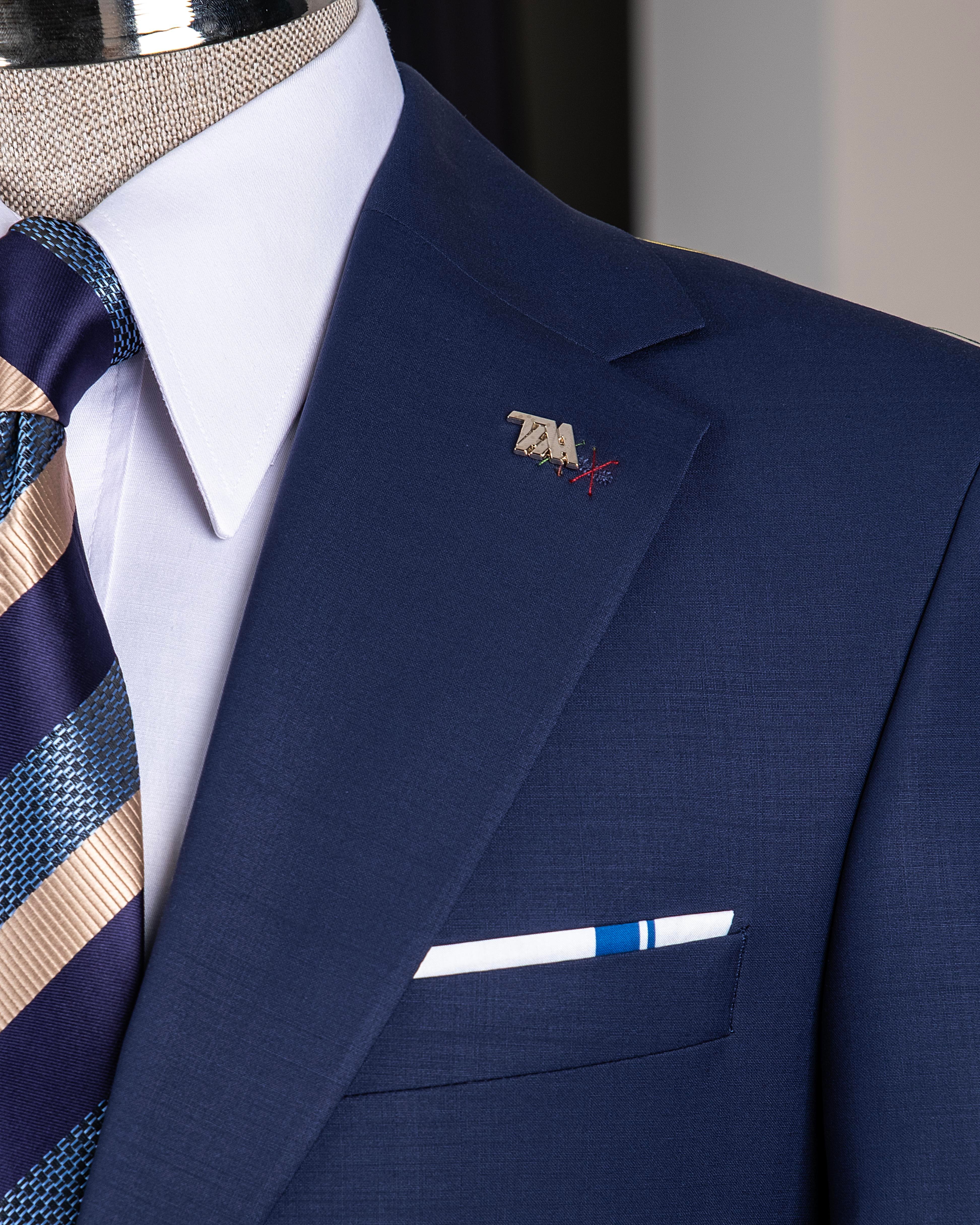 İtalyan stil ceket pantolon takım elbise %88 yünlü lacivert T14167