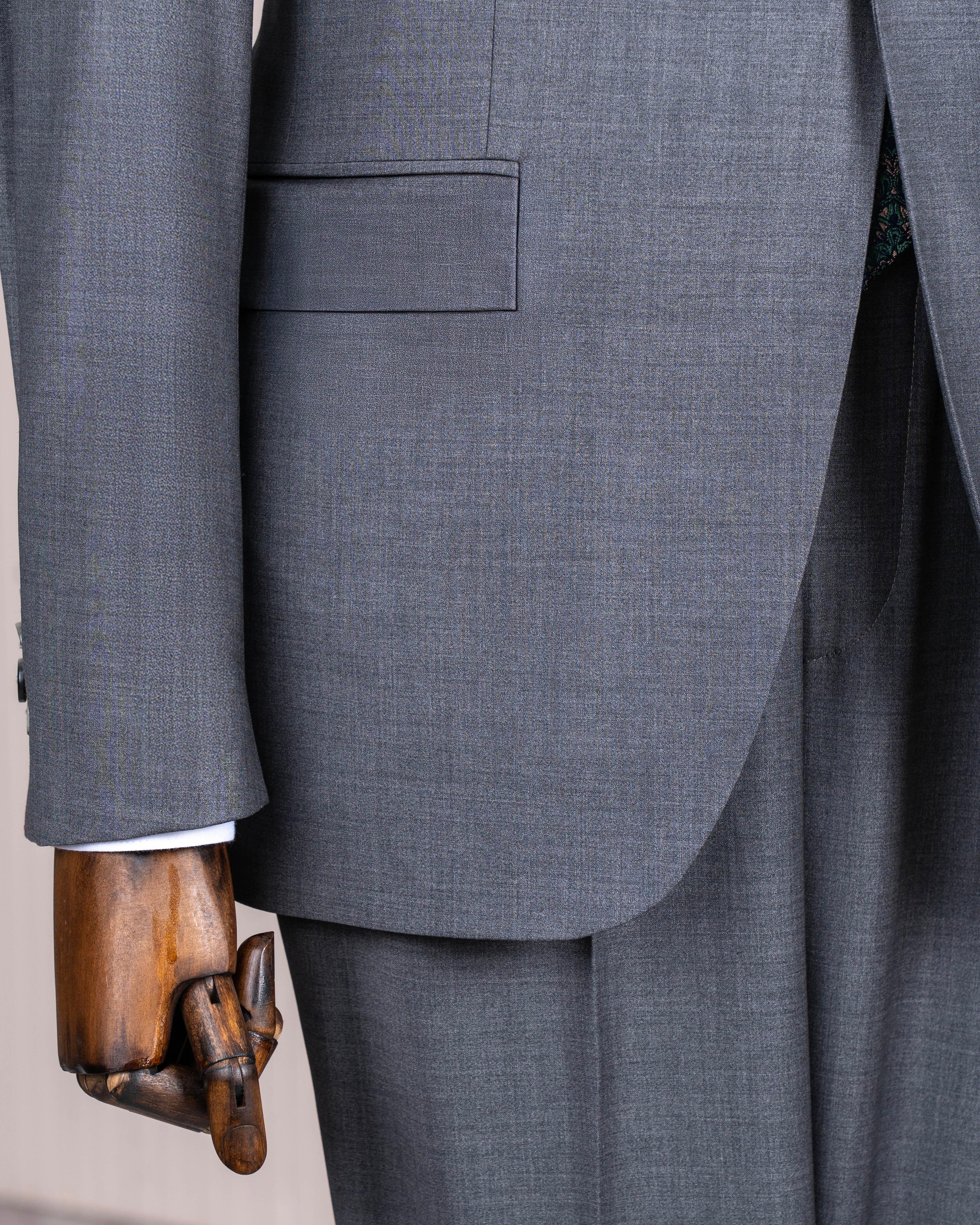 İtalyan stil ceket pantolon takım elbise %88 yünlü antrasit T14164