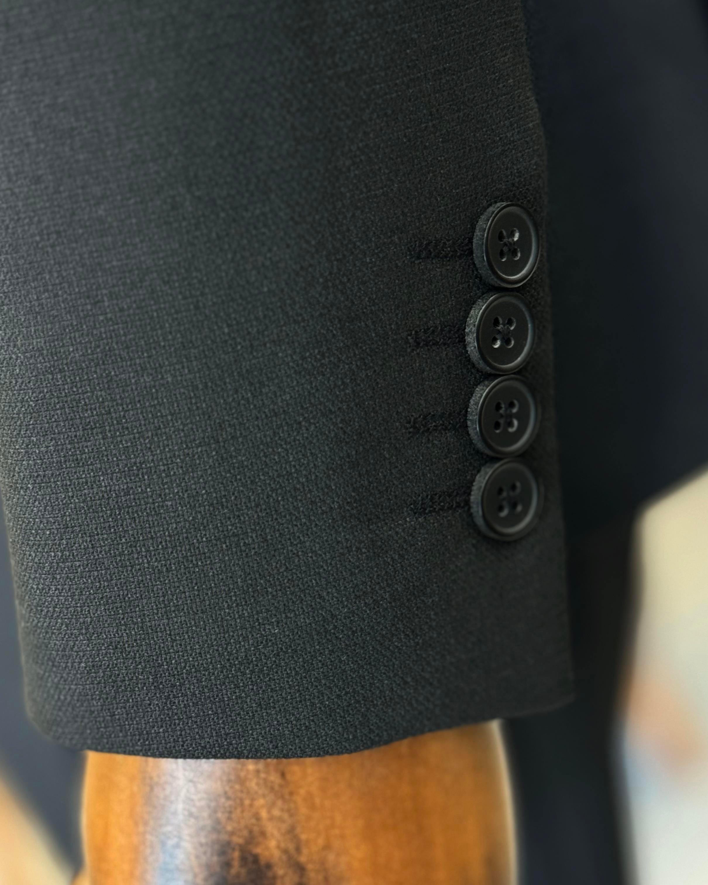 İtalyan stil ceket yelek pantolon takım elbise siyah T12836