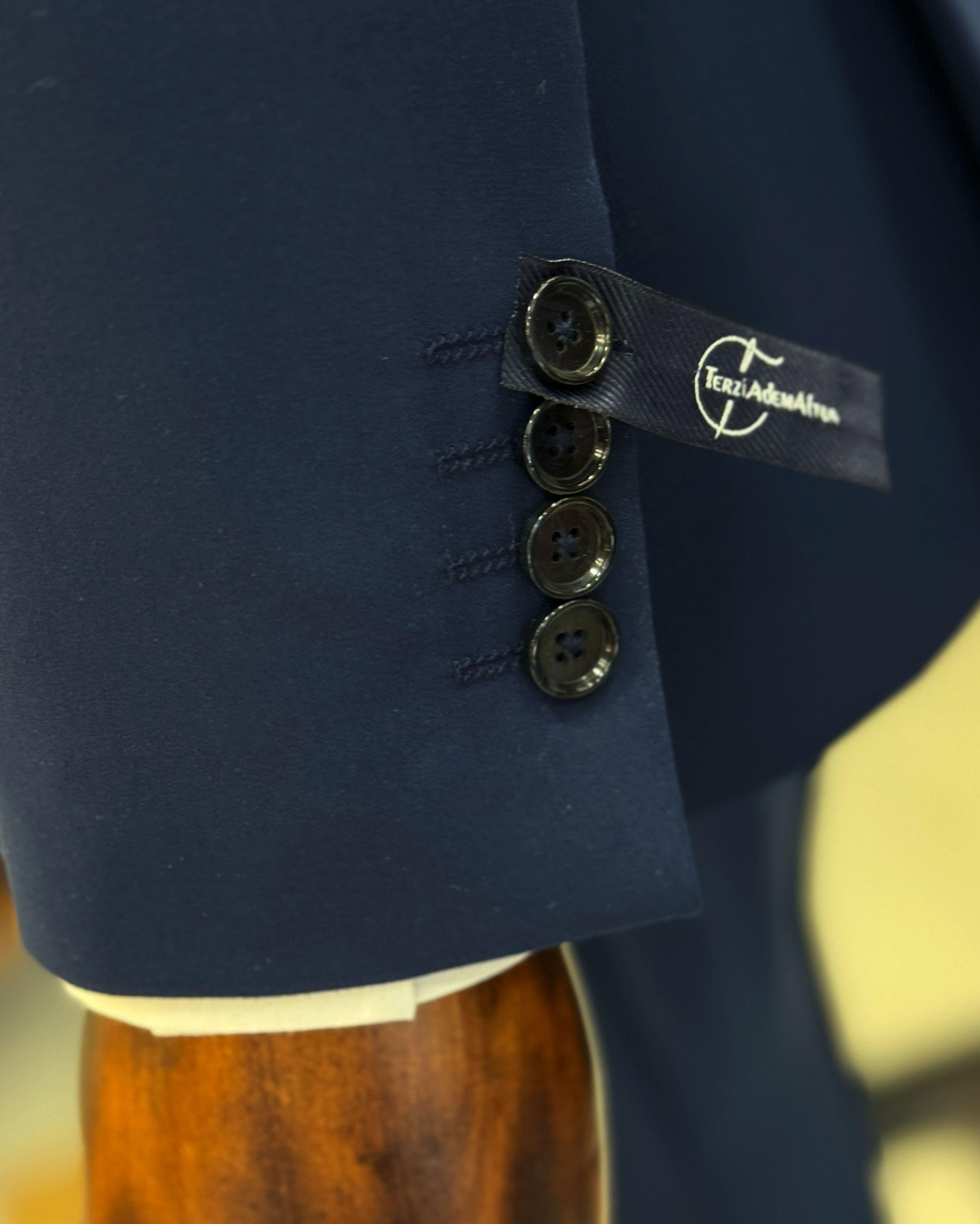 İtalyan stil ceket yelek pantolon takım elbise lacivert T12003