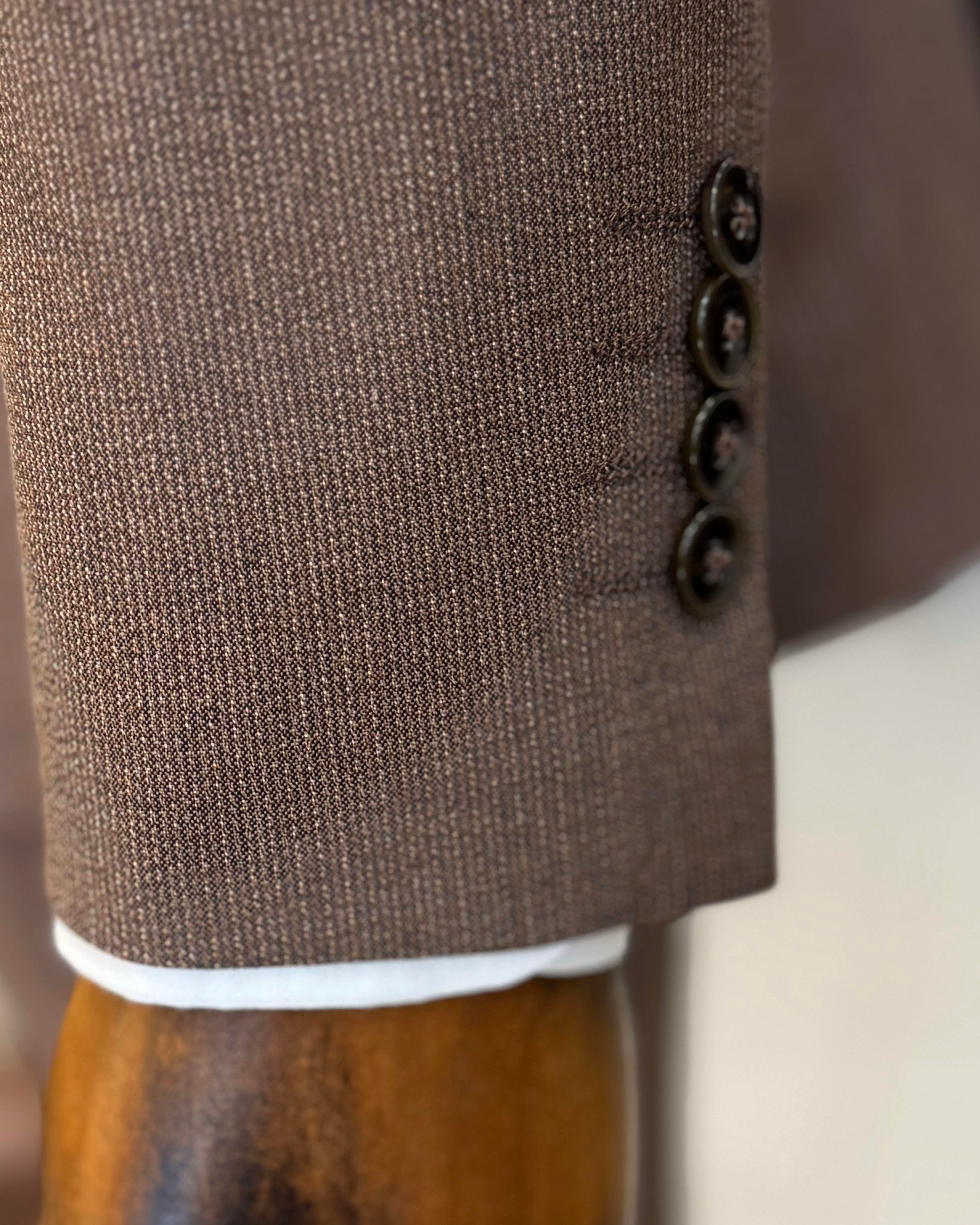 İtalyan stil ceket yelek pantolon takım elbise kiremit T12875