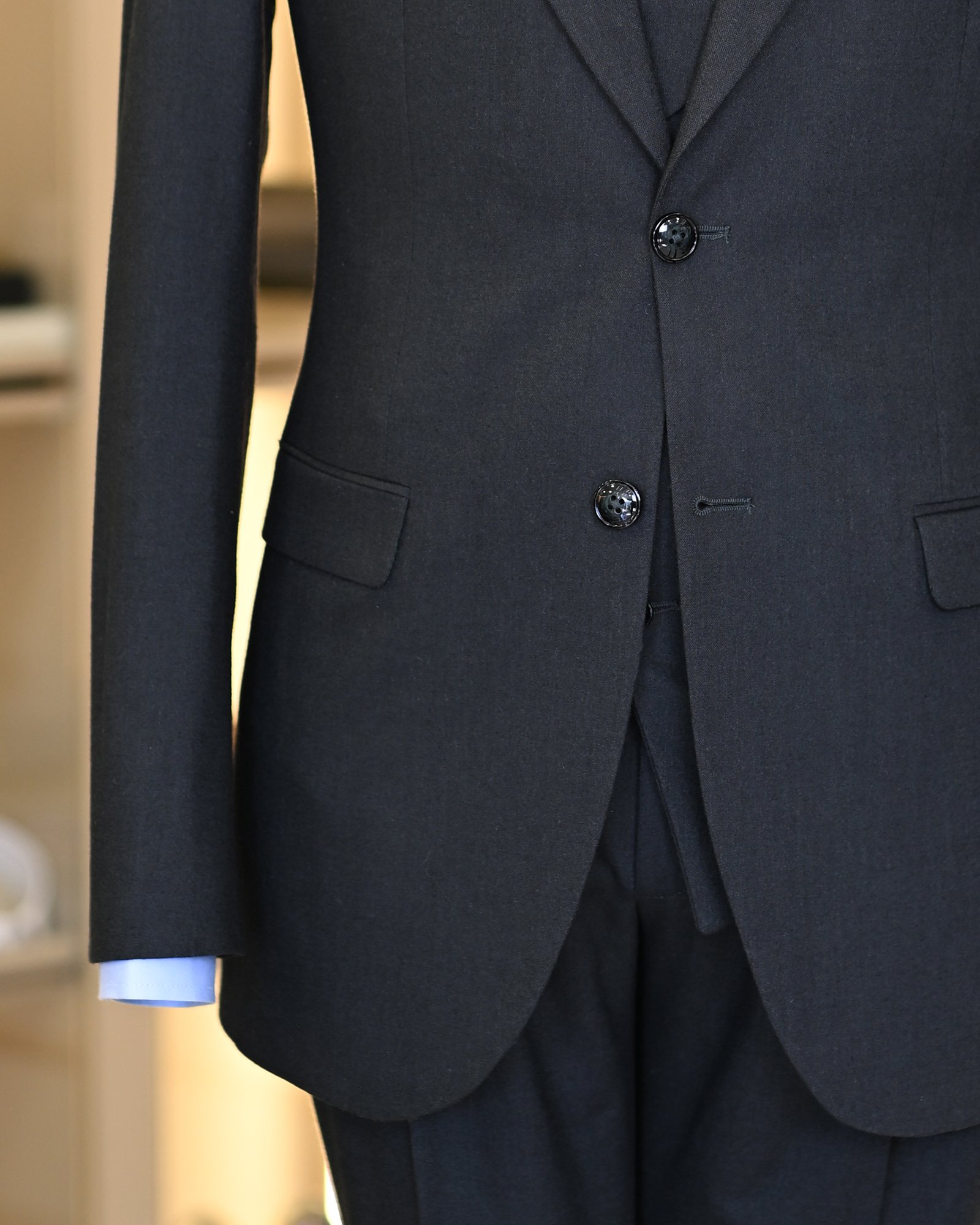 Italian style jacket vest pleated trouser suit green T11322