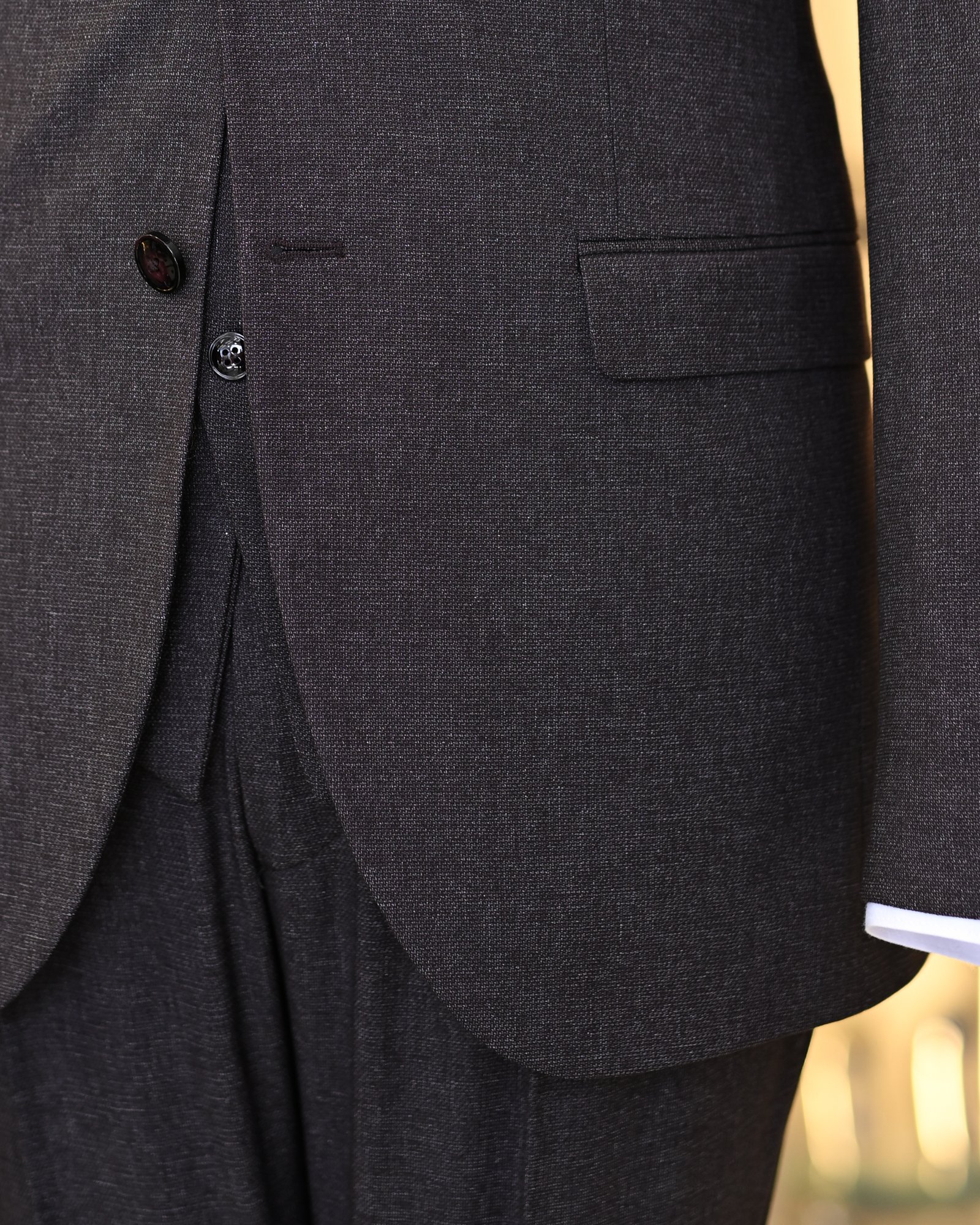 Italian style jacket vest pleated trouser suit burgundy T11315