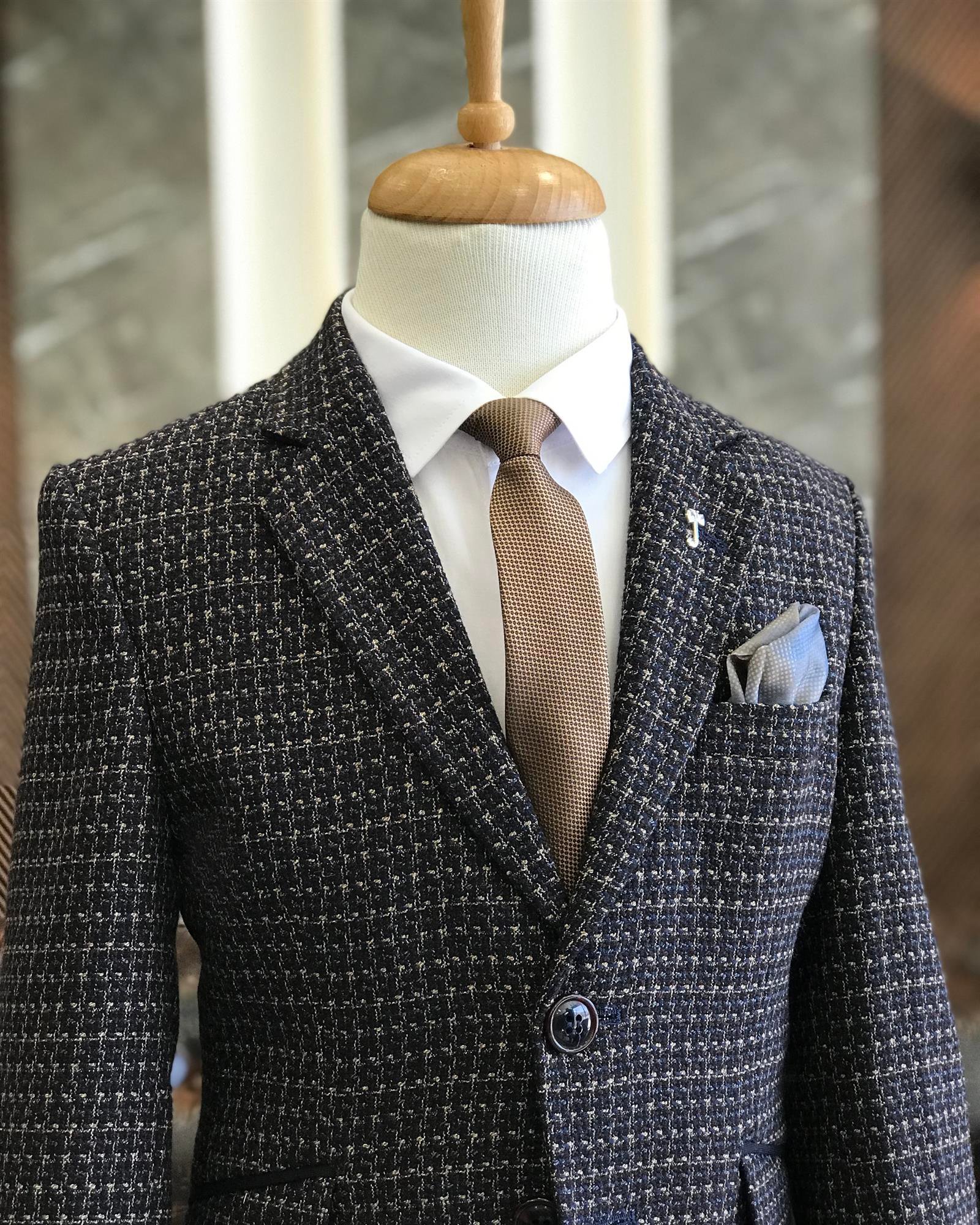 İtalyan stil çocuk mono yaka tek ceket bordo T8981