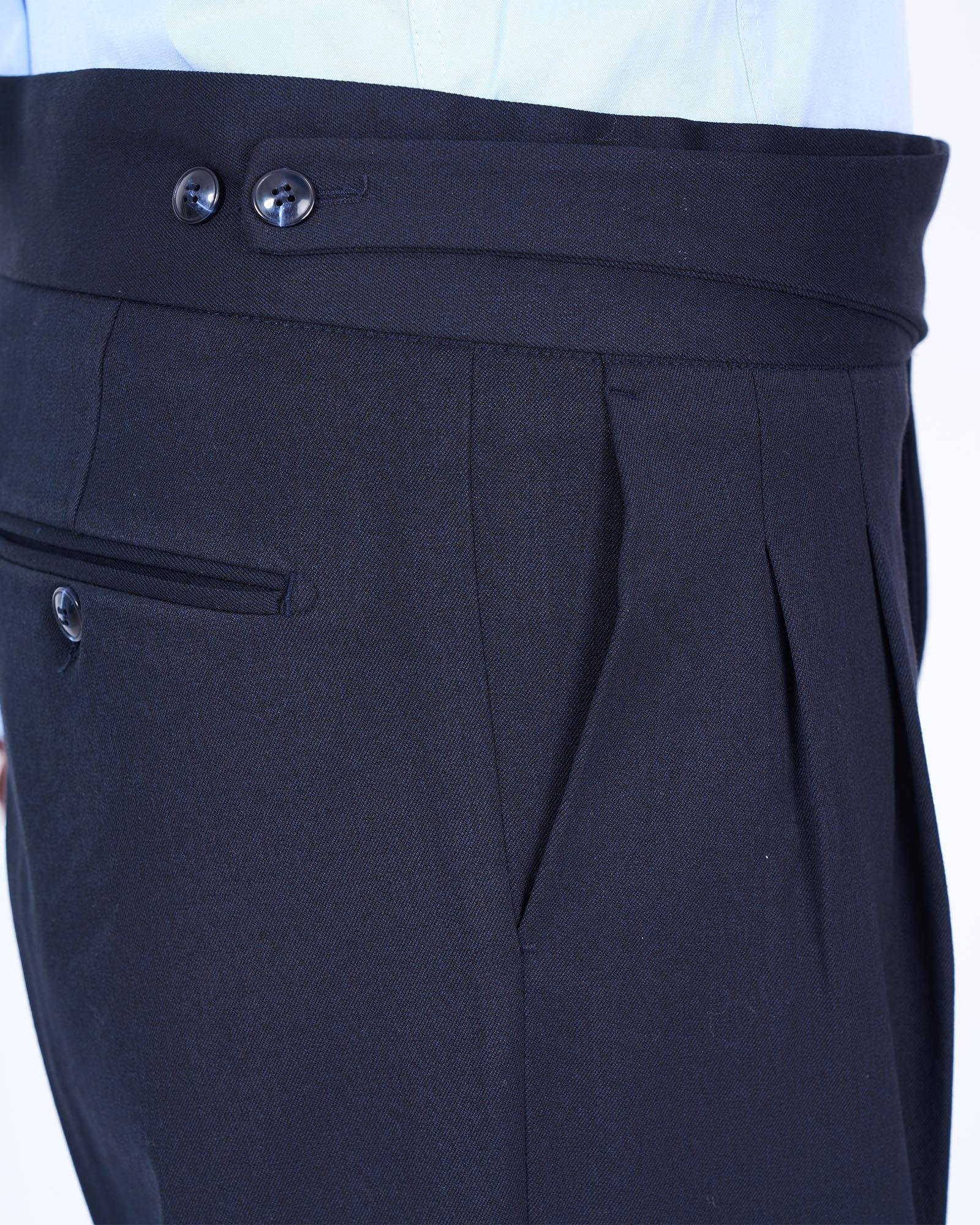 İtalyan stil erkek ceket pantolon spor takım elbise lacivert T13276