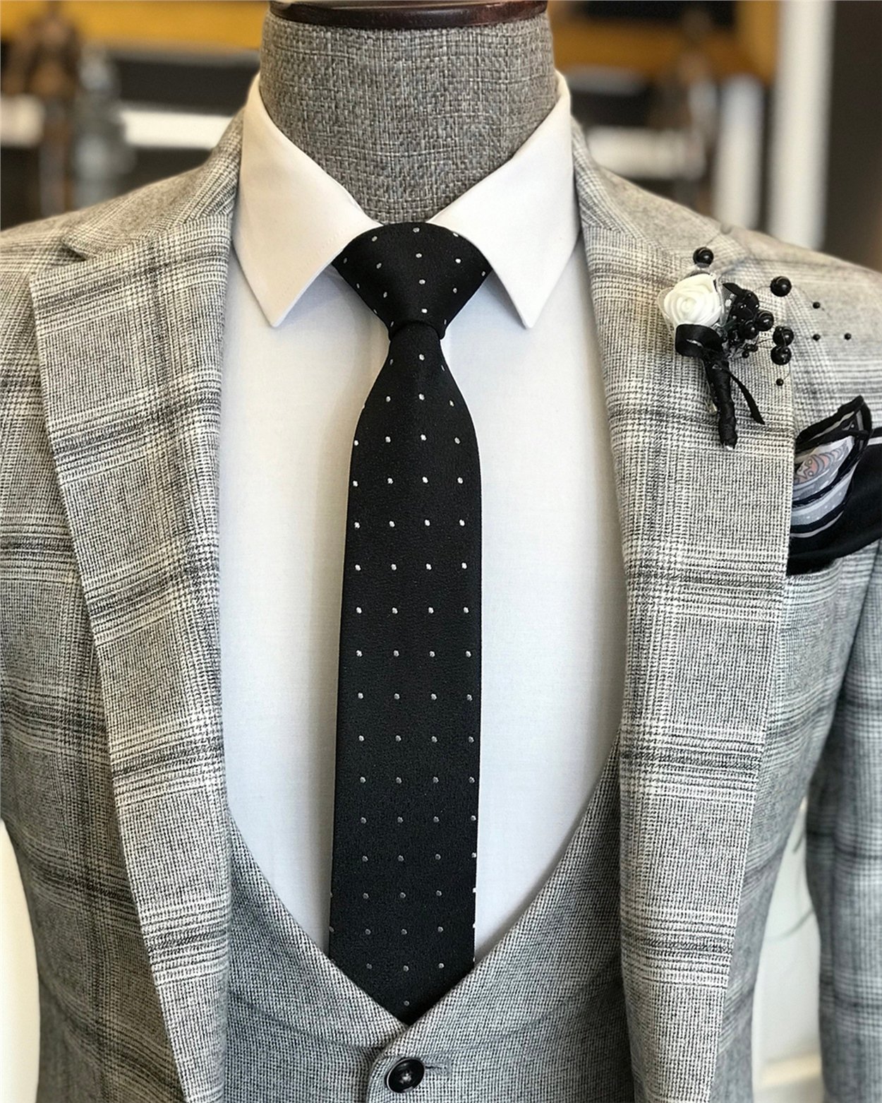 İtalyan stil erkek ceket yelek pantolon kombin krem T6342