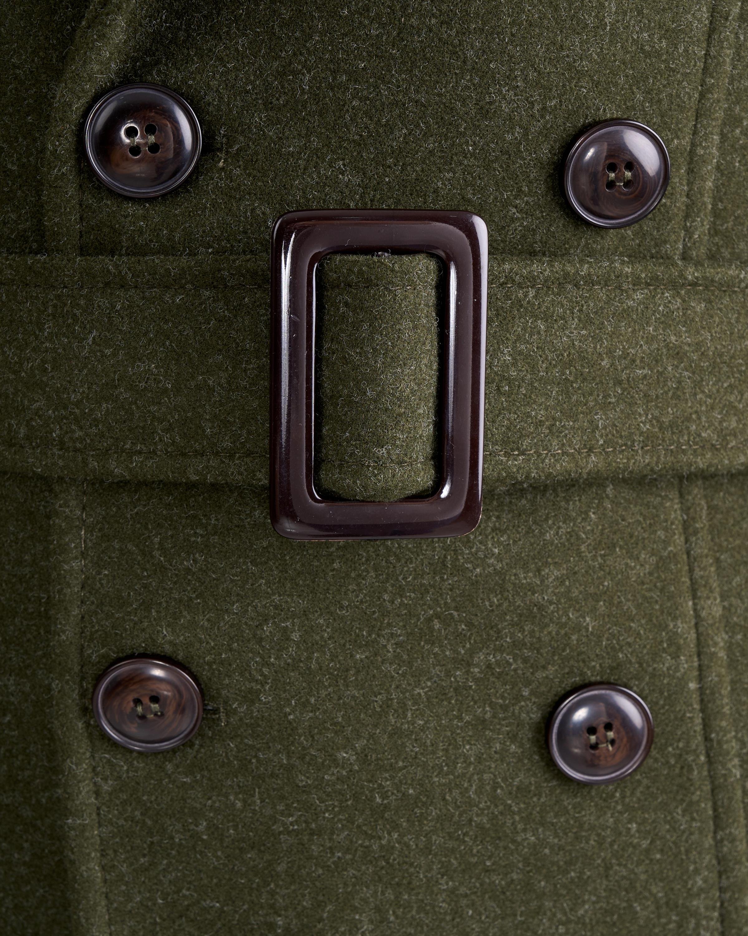 İtalyan stil erkek kısa kaşe trençkot mont kaban Haki T6970