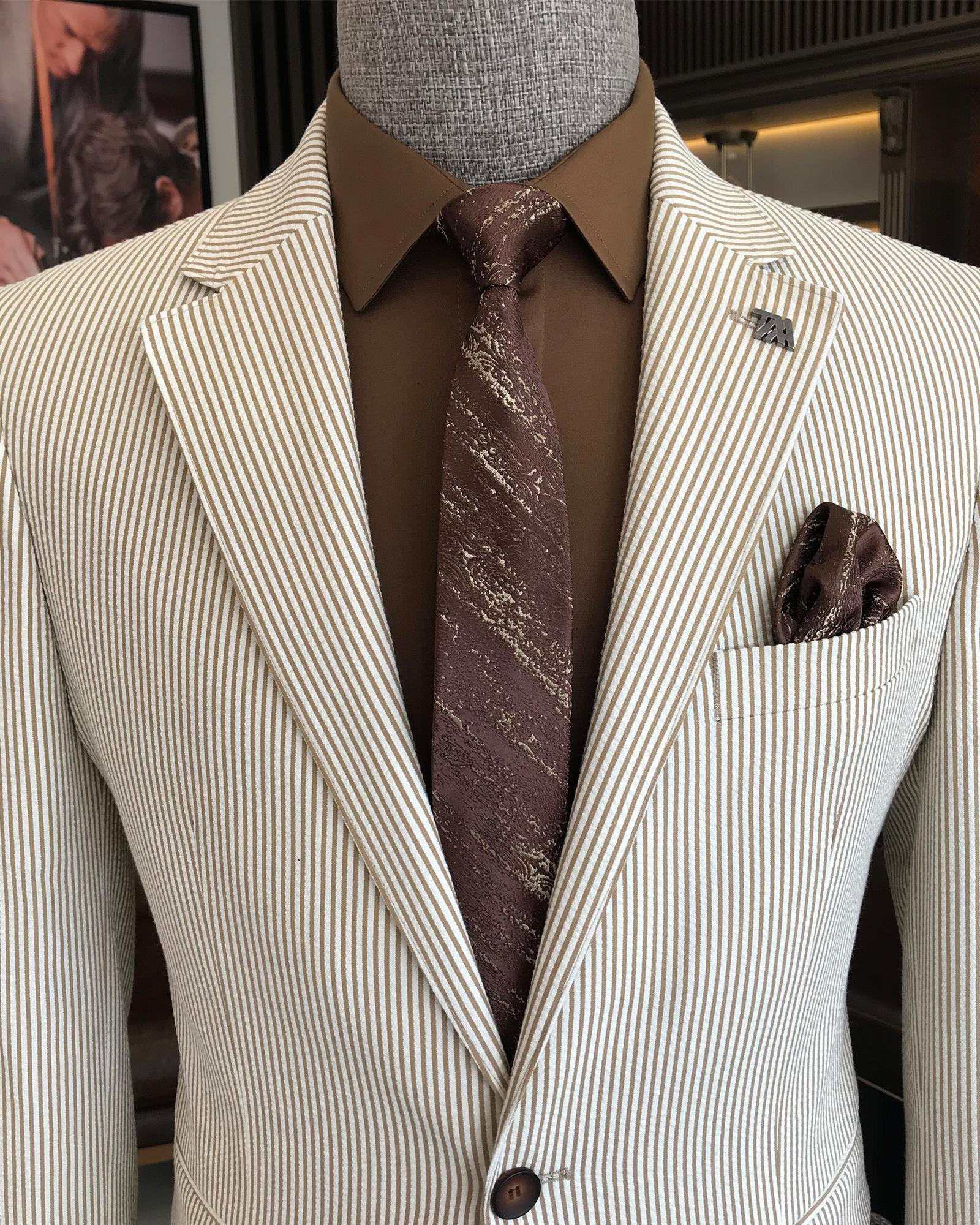 TerziAdemAltun İtalyan stil erkek slim fit mono yaka keten