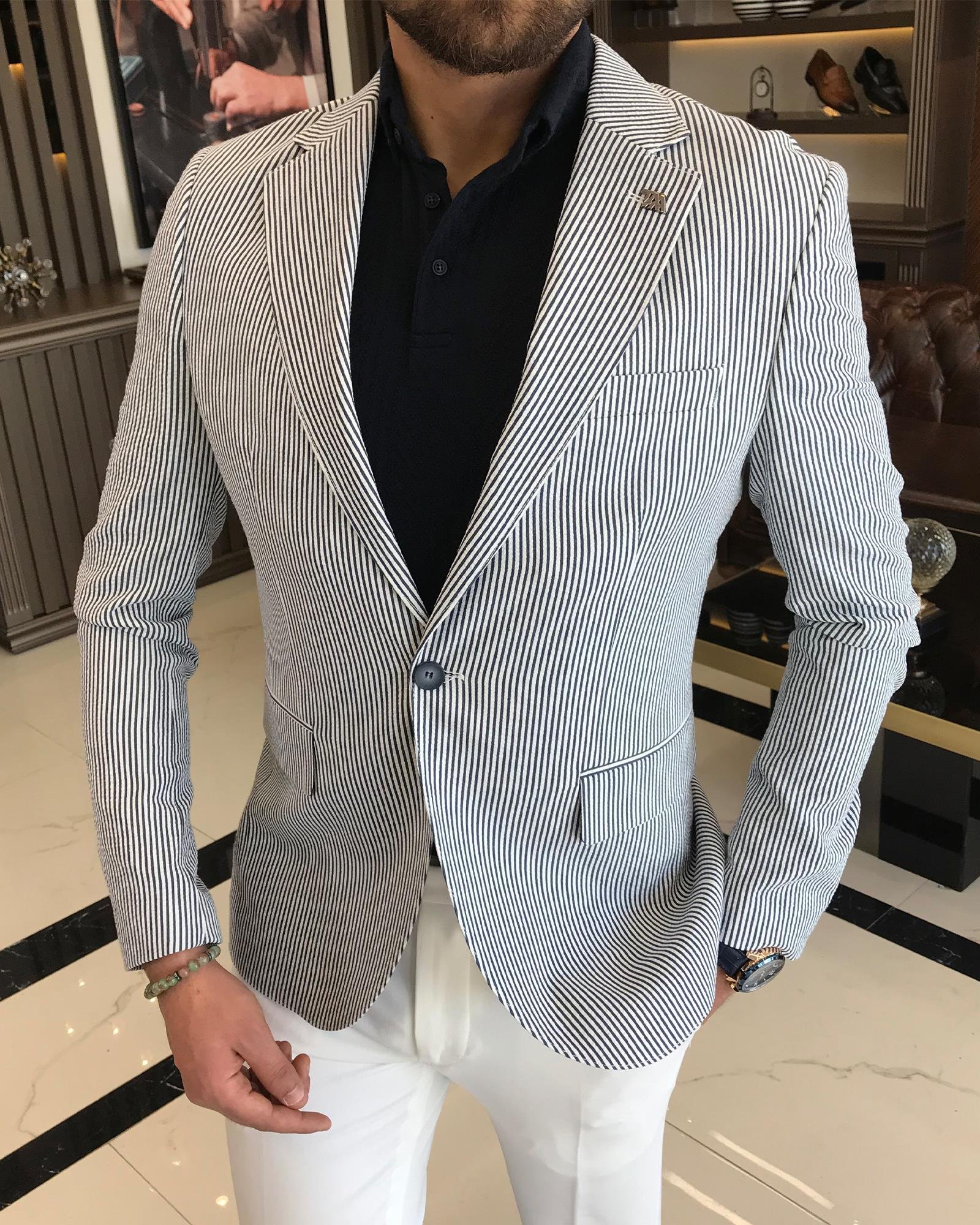 Mohun様 TerziAdemAltun İtalyan stil erkek slim fit mono yaka keten
