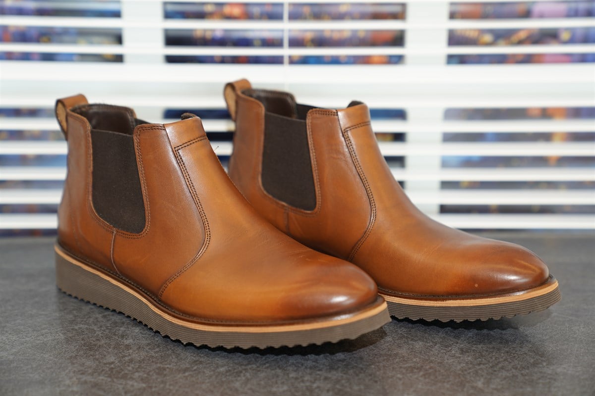 İtalyan stil iç dış naturel deri kışlık erkek bot ayakkabı camel T4040