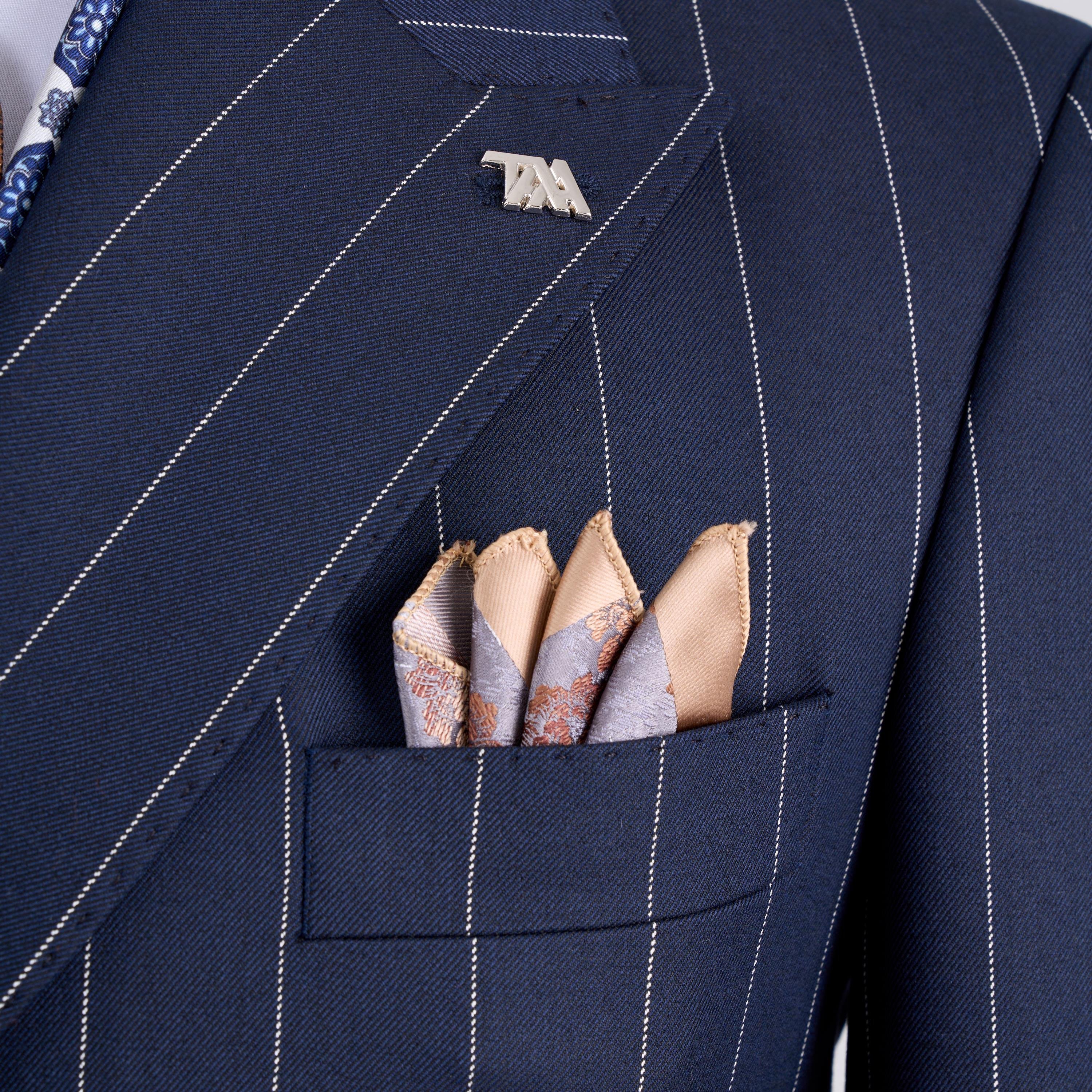 İtalyan stil kruvaze ceket pantolon takım elbise lacivert T13301